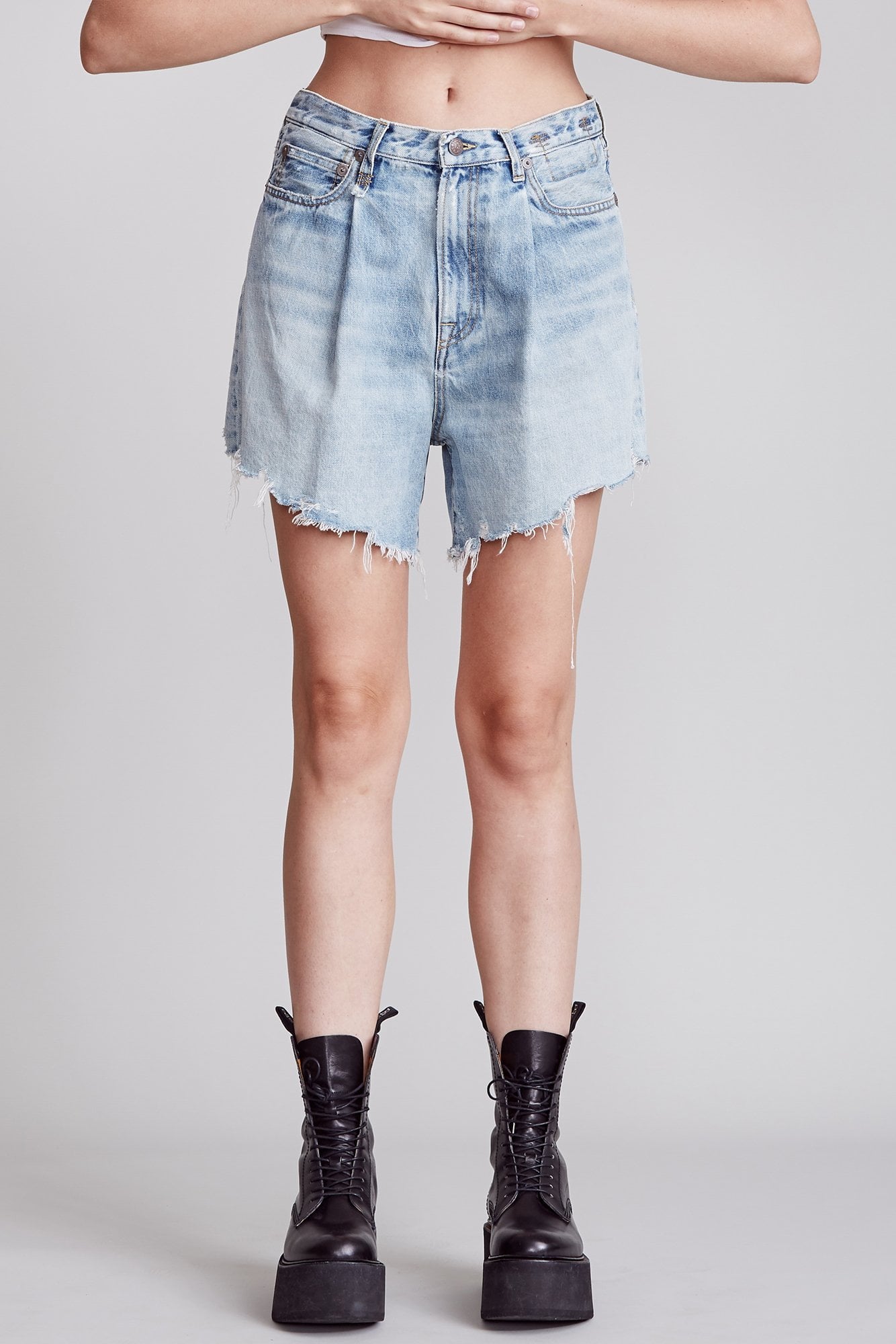 Damon Pleated Short Lennon Blue R13 Denim