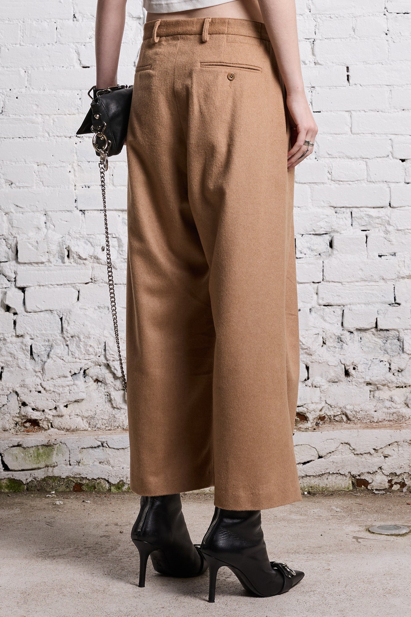 Ember Wide Leg Trousers in Camel | ikrush