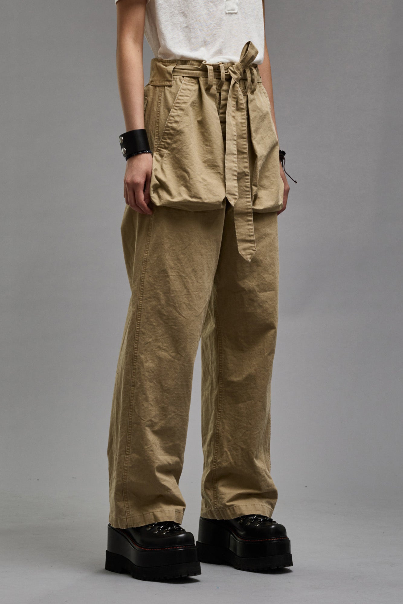 BELTED UTILITY PANT - KHAKI RIPSTOP – R13