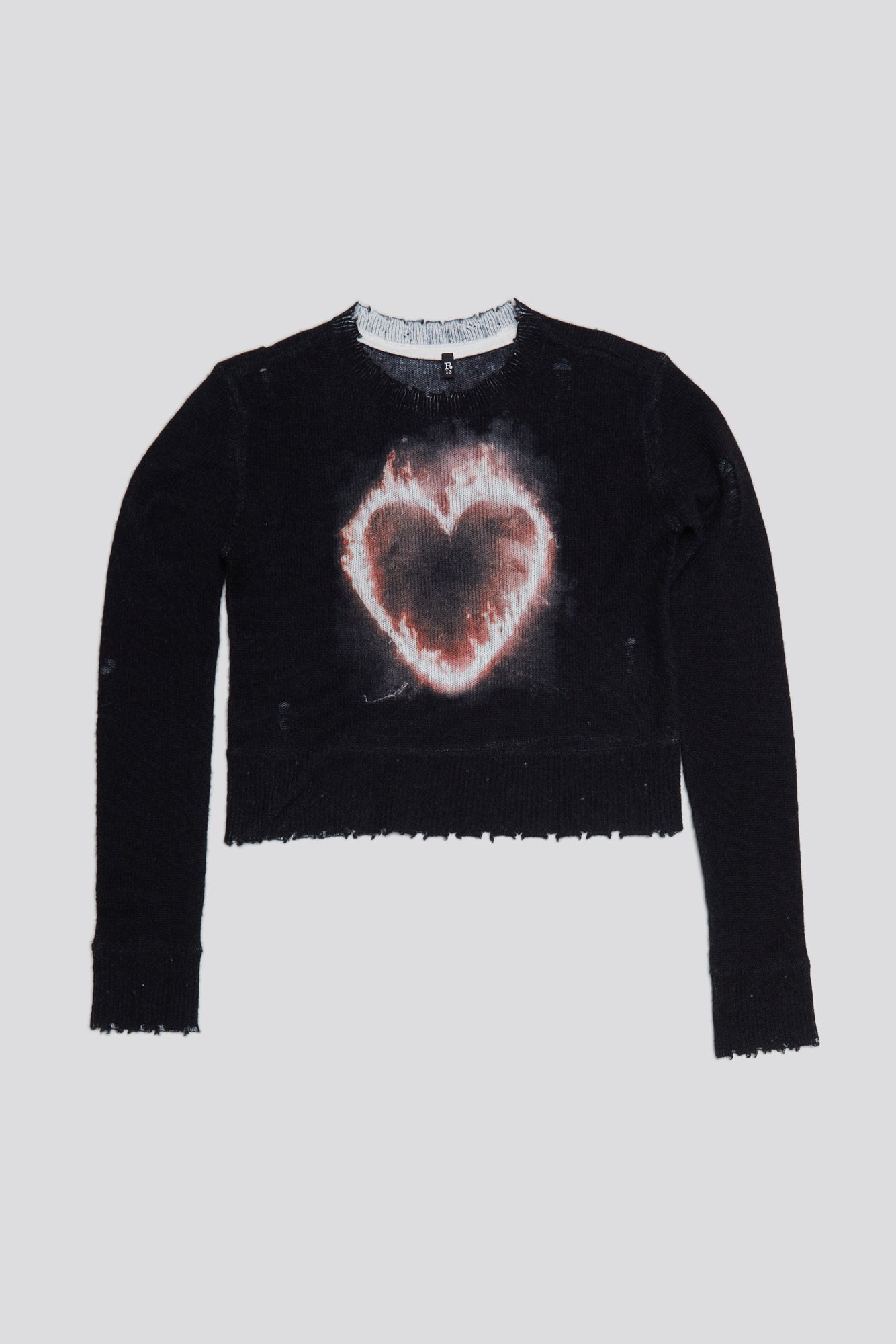 BURNING HEART BABY CREWNECK BLACK