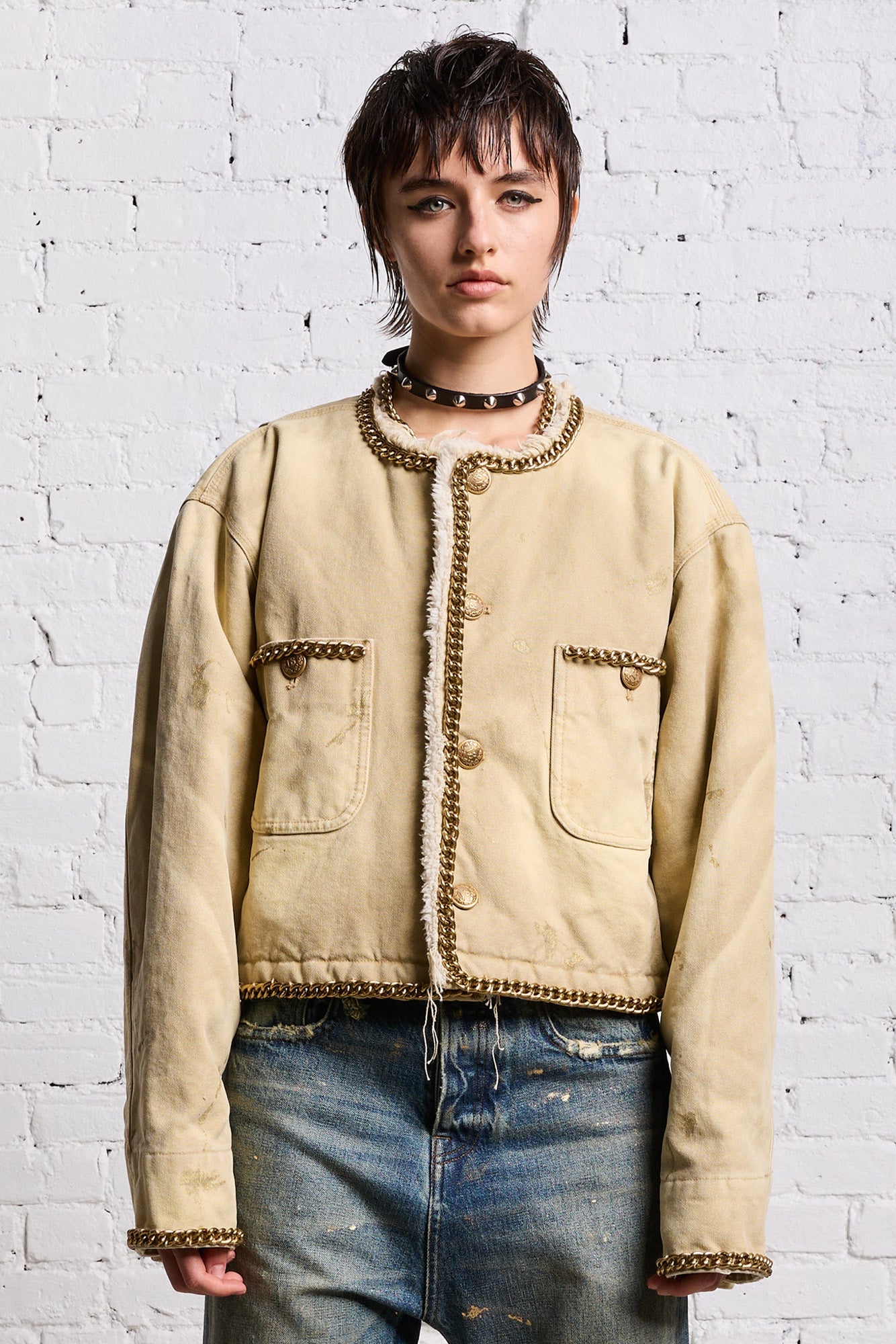 CROPPED CHORE JACKET KHAKI CANVAS