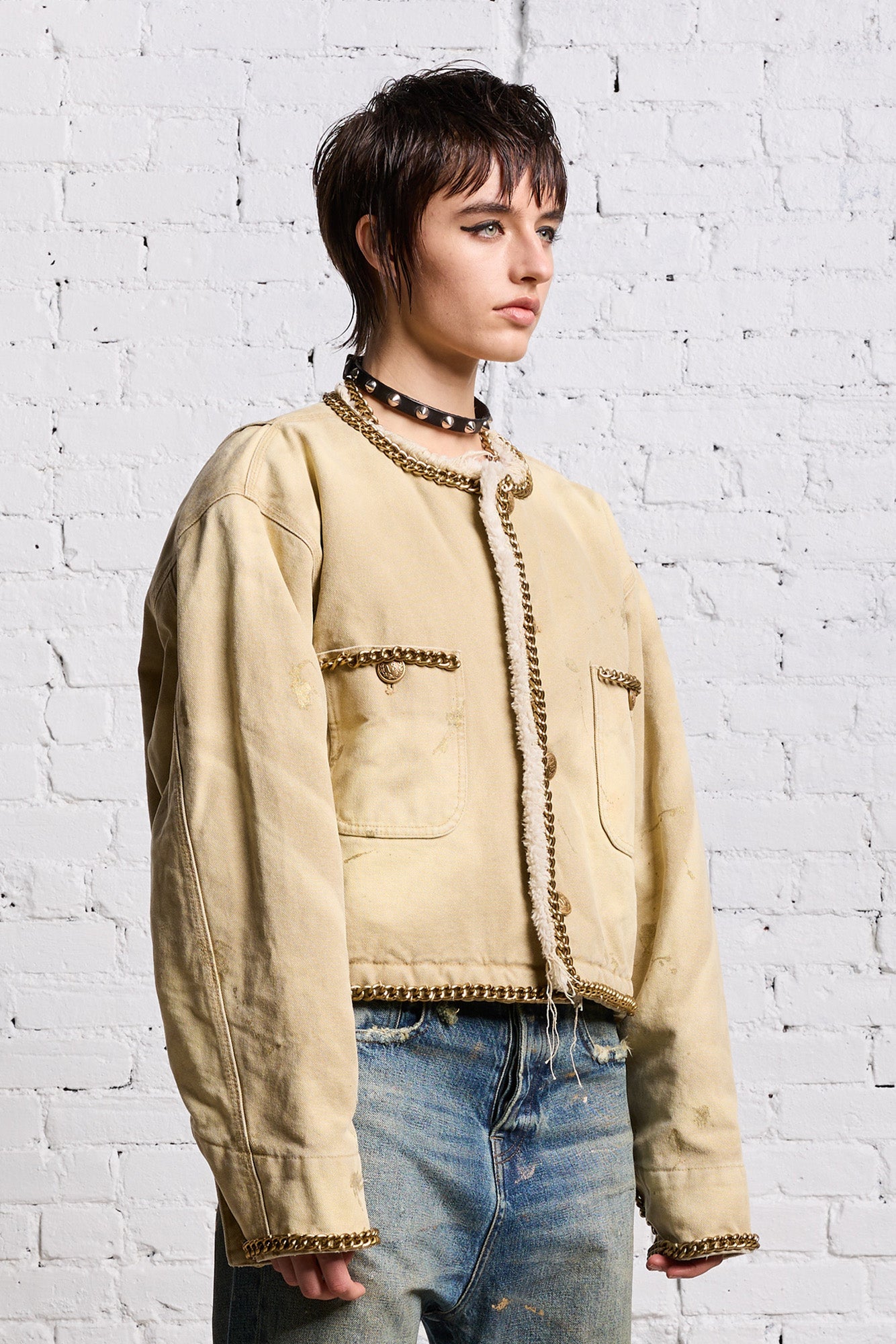 CROPPED CHORE JACKET KHAKI CANVAS