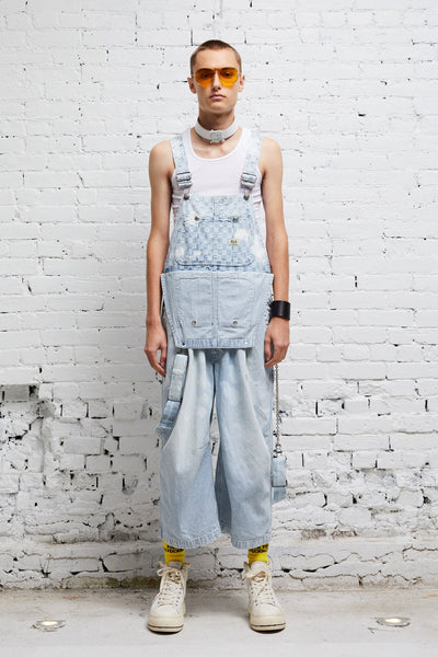 CROPPED DOUBLE BIB OVERALL - HICKORY CHECKERBOARD