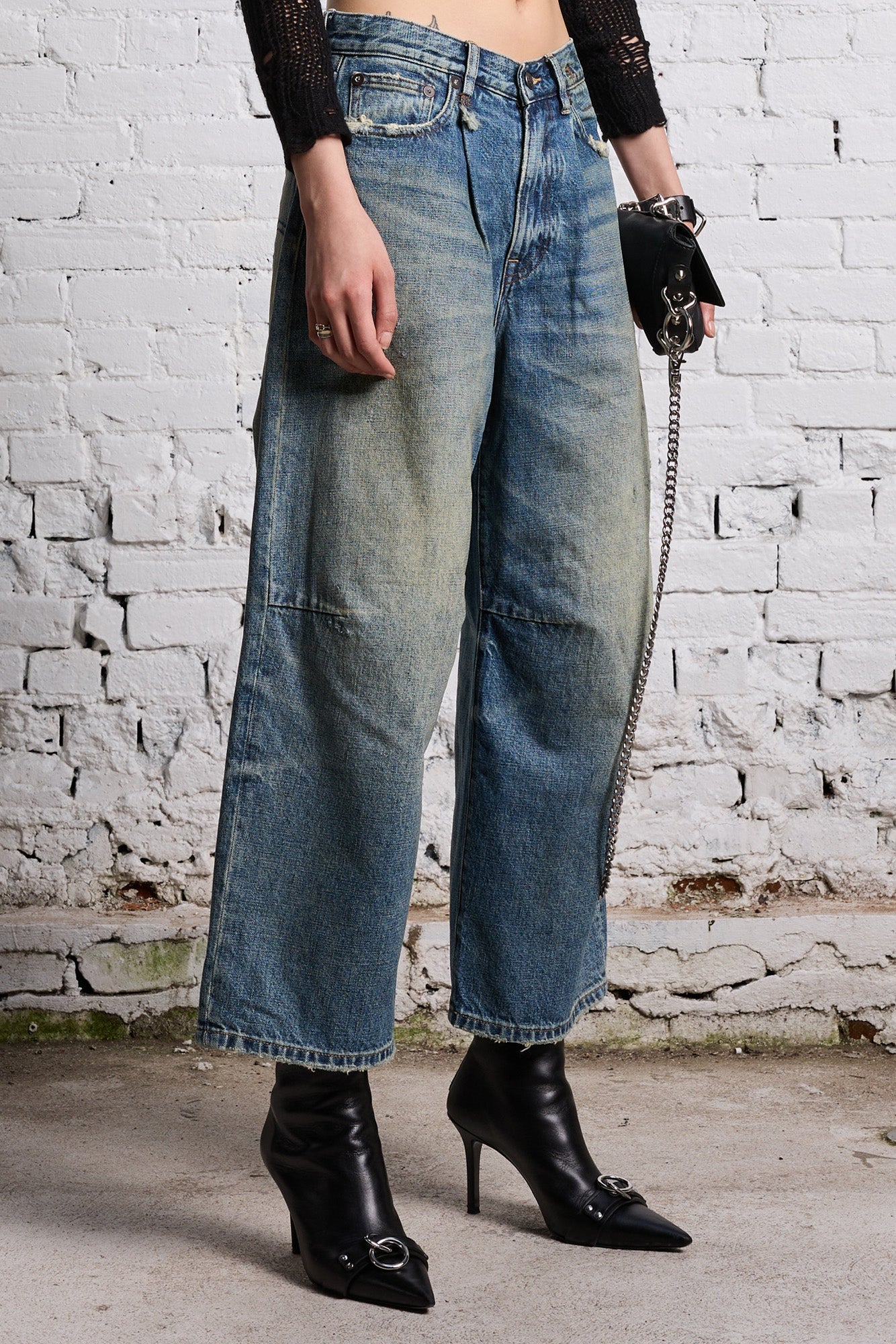 CROPPED WIDE LEG JEAN CLINTON BLUE R13