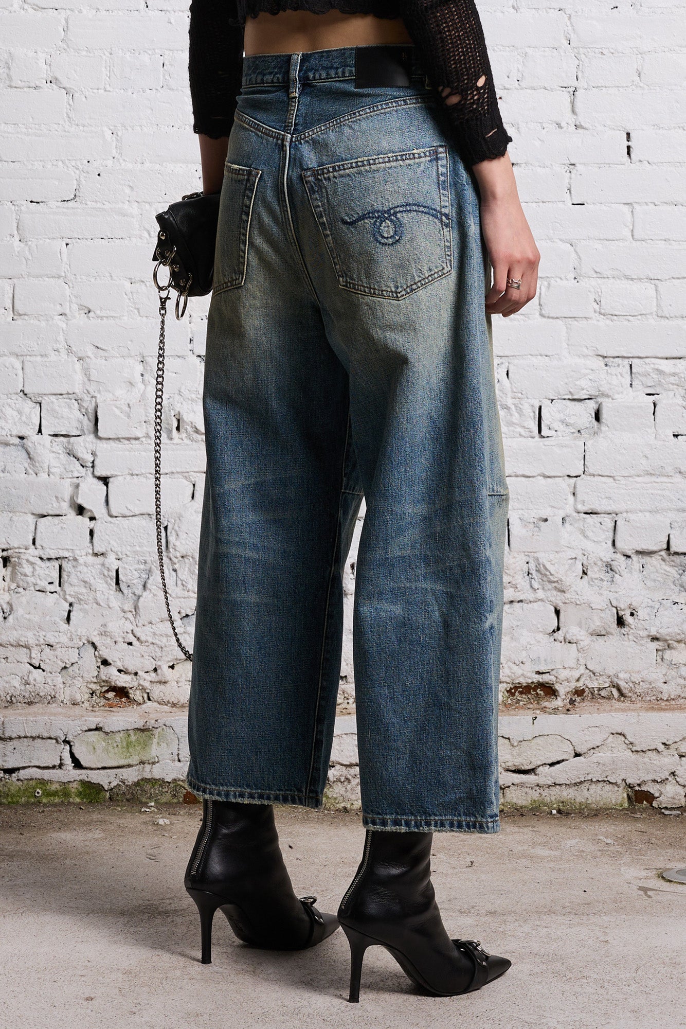 CROPPED WIDE LEG JEAN CLINTON BLUE R13