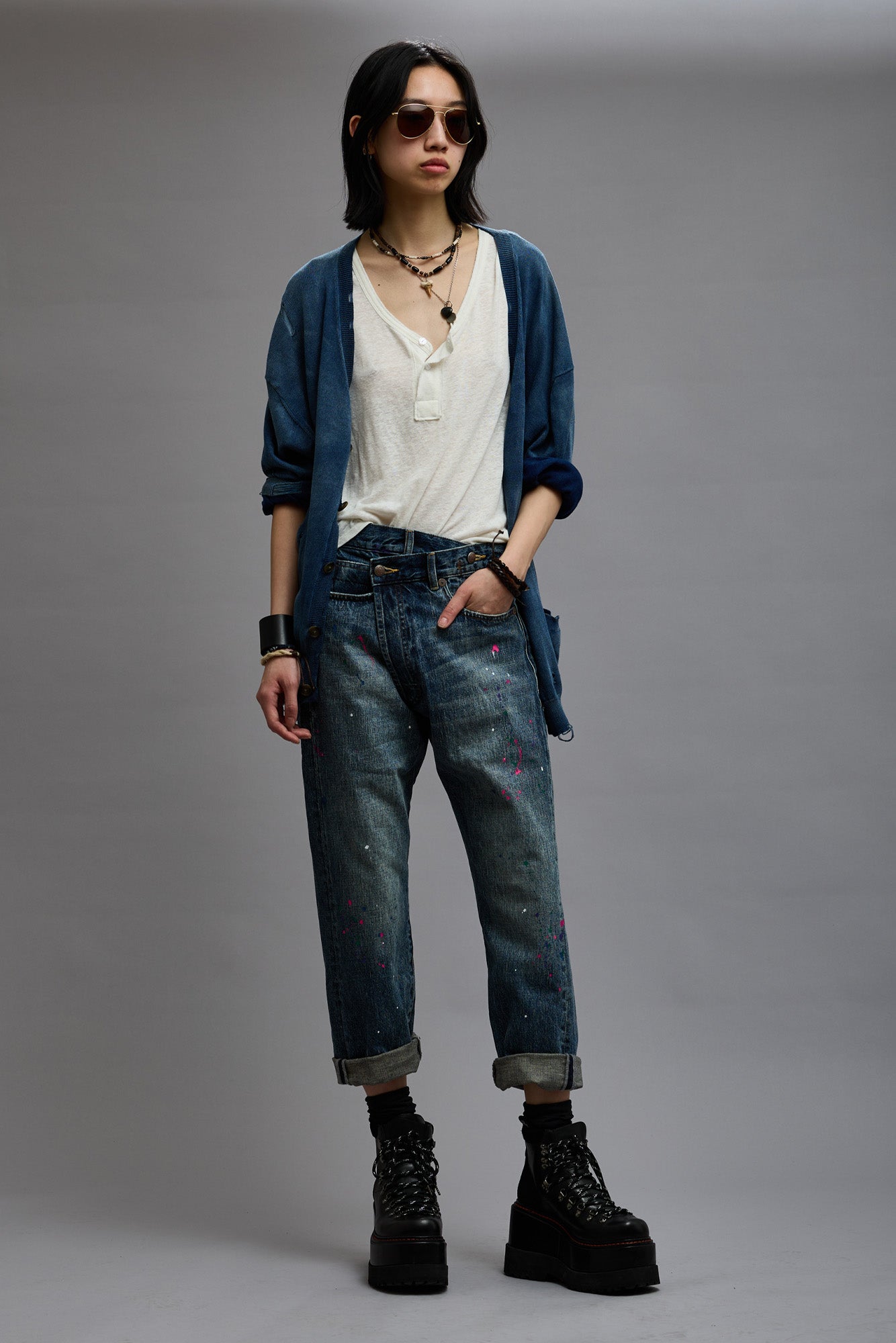 Vintage Multi Pocket Straight Washed Mid-Waist Jeans 2022 Women Cargo  Trousers Straight Leg Jeans Workwear Femme Mujer
