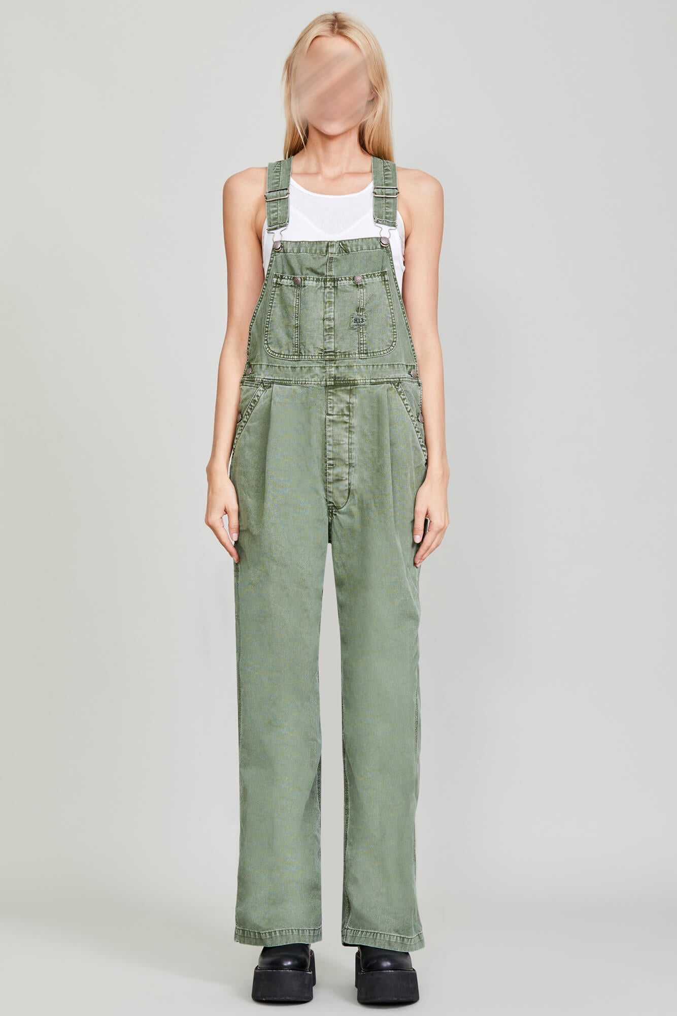 DAMON OVERALL OLIVE GARMENT DYE R13