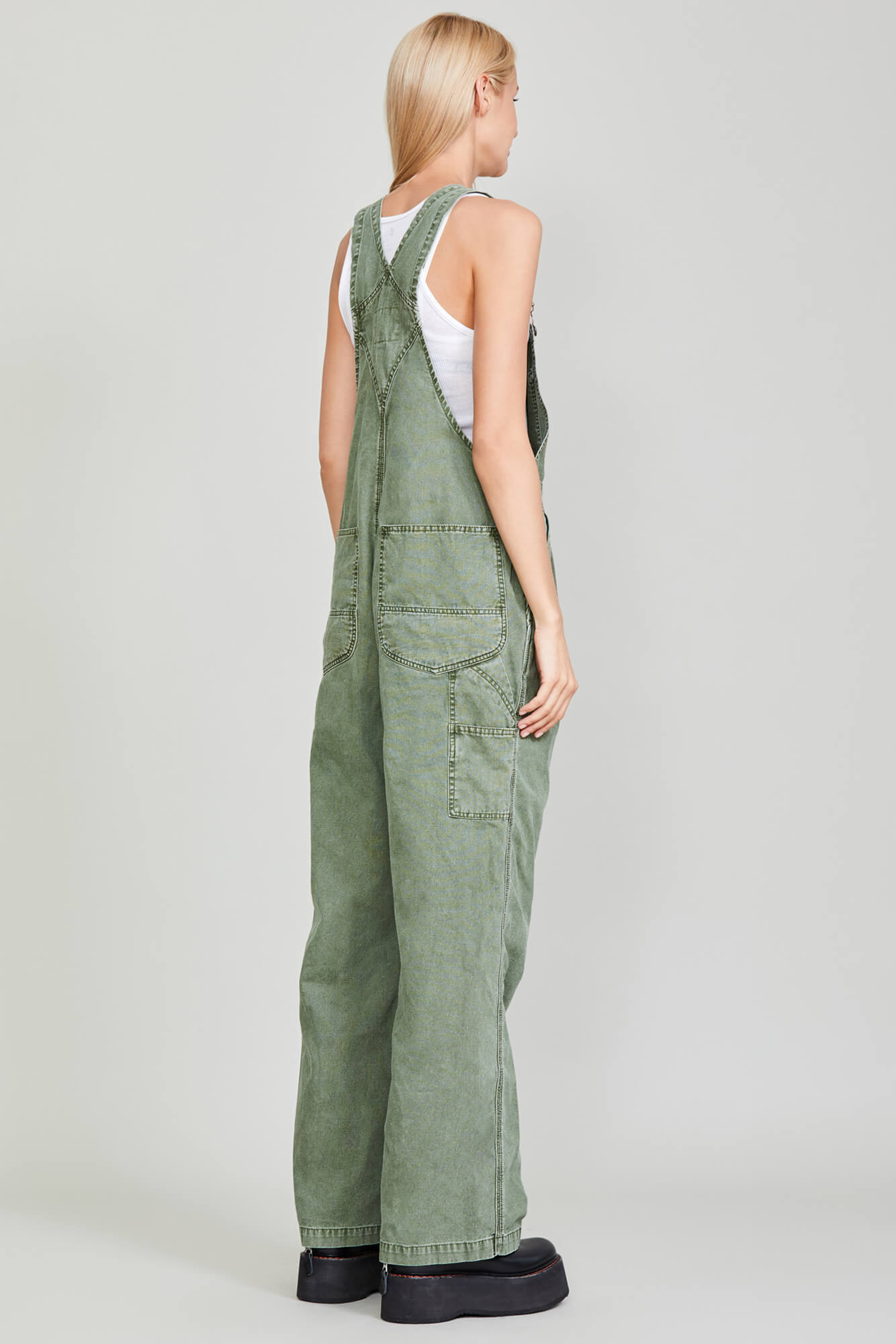 DAMON OVERALL OLIVE GARMENT DYE R13