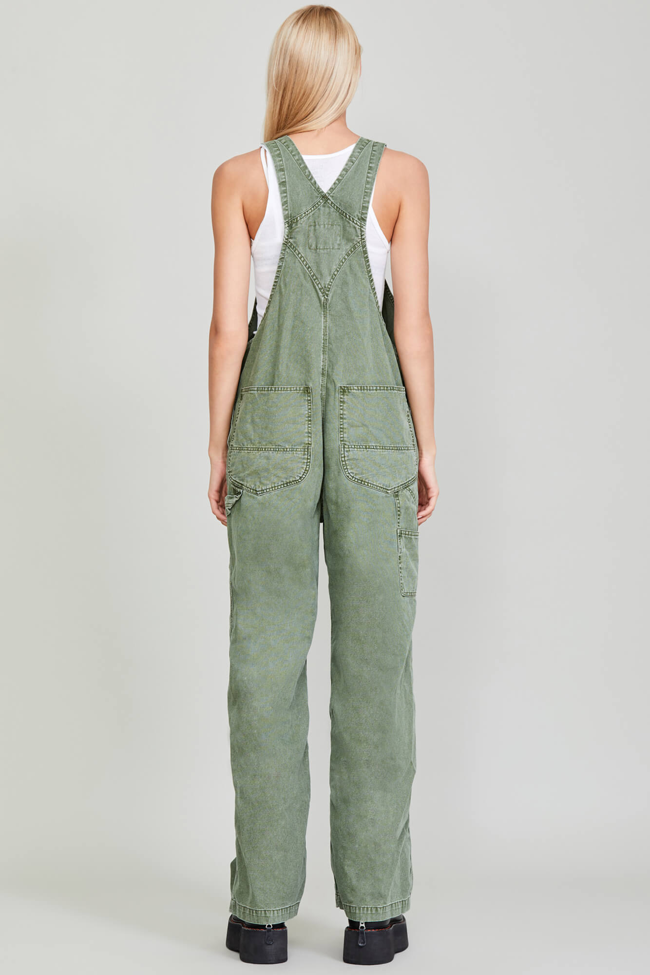 DAMON OVERALL OLIVE GARMENT DYE R13