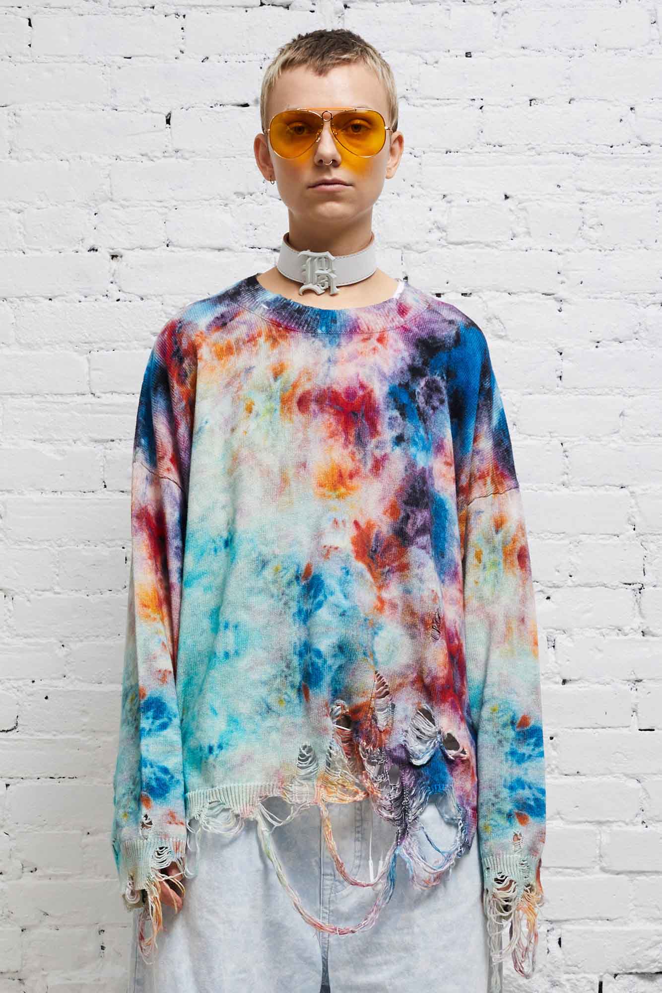 DESTROYED OVERSIZED PULLOVER - PRINTED TIE-DYE