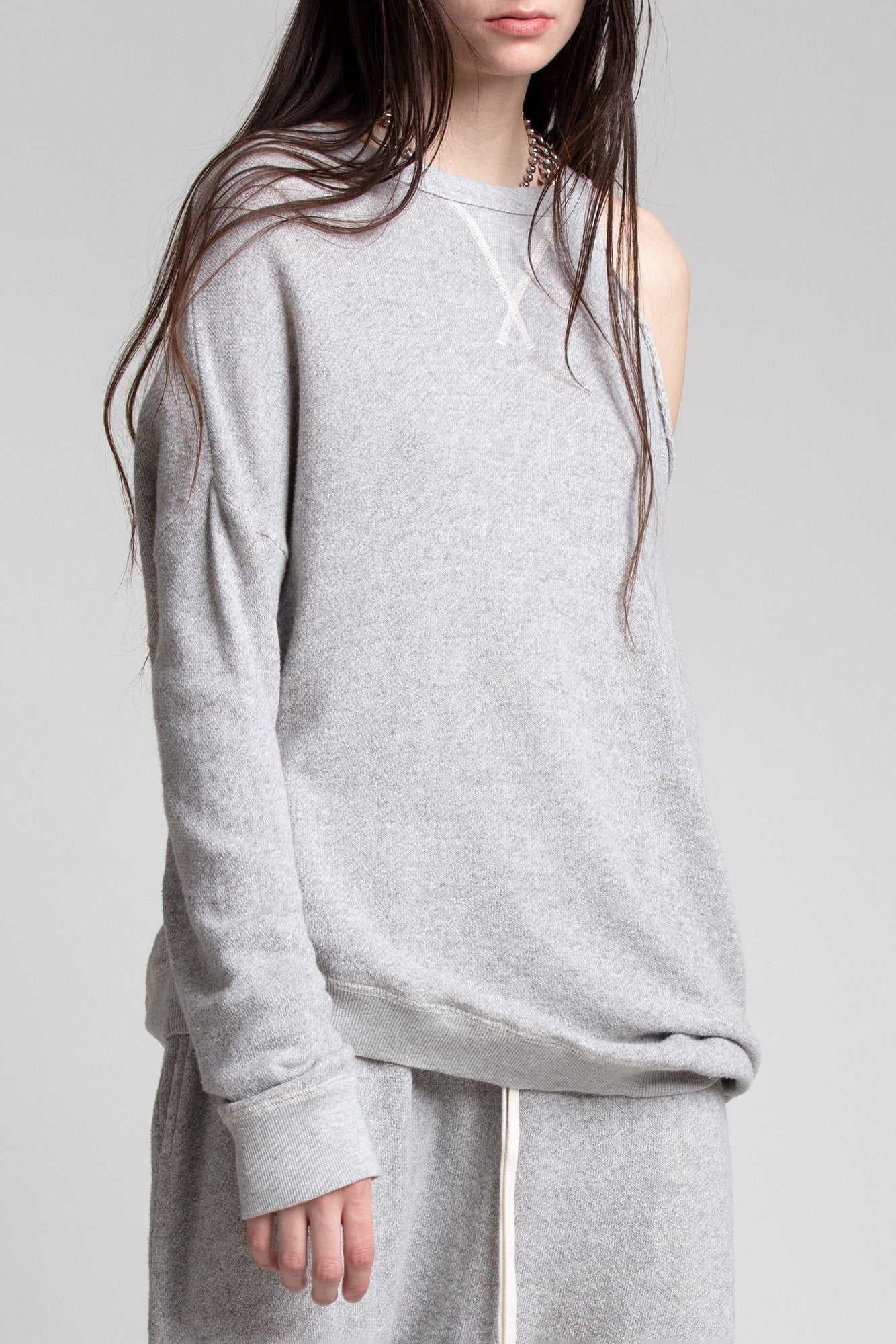 DISTORTED SWEATSHIRT HEATHER GREY R13