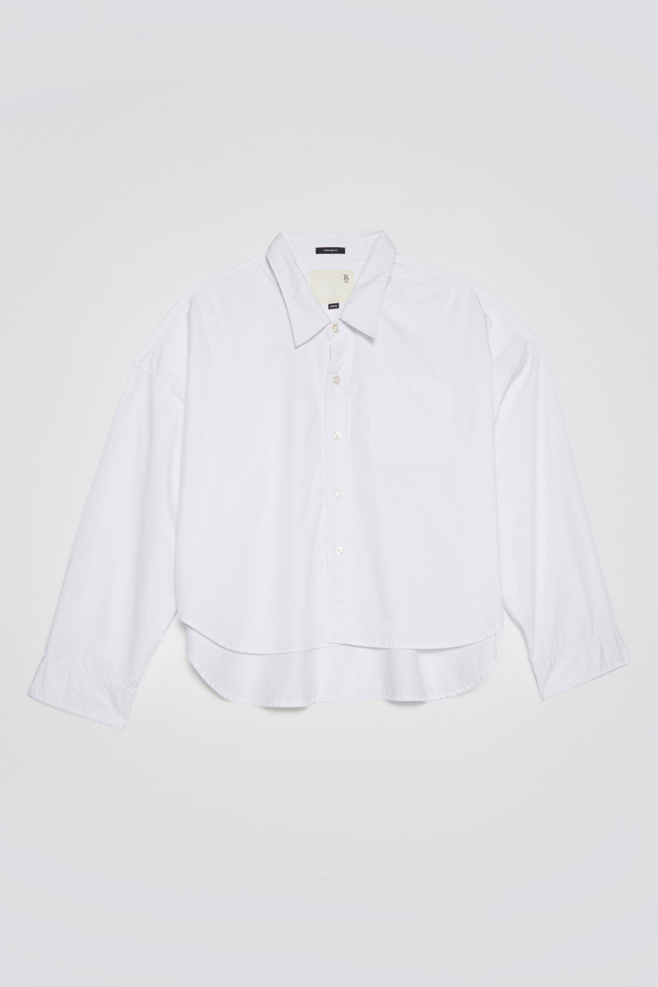 DROP NECK CROPPED SHIRT WHITE R13