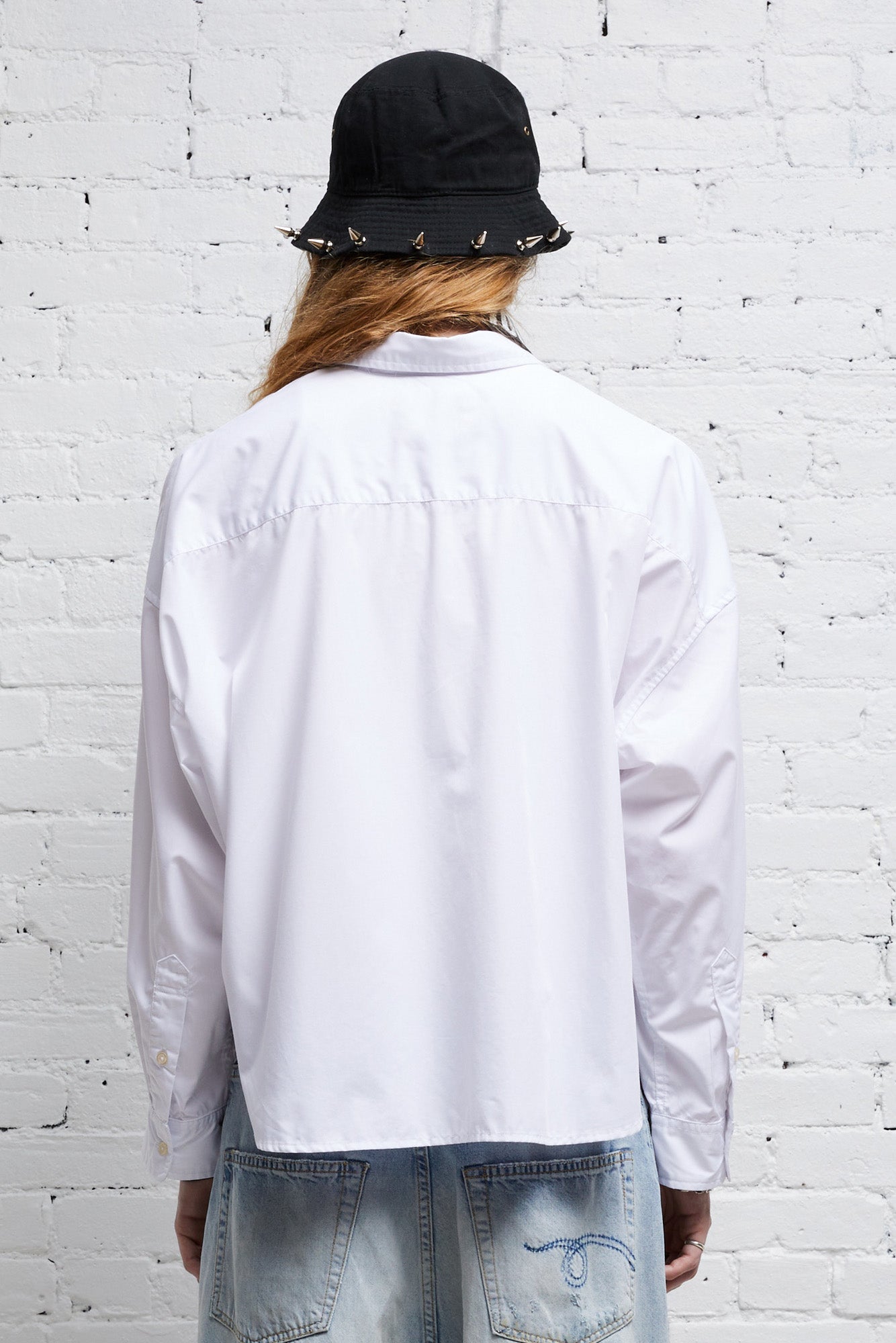 DROP NECK CROPPED SHIRT WHITE R13