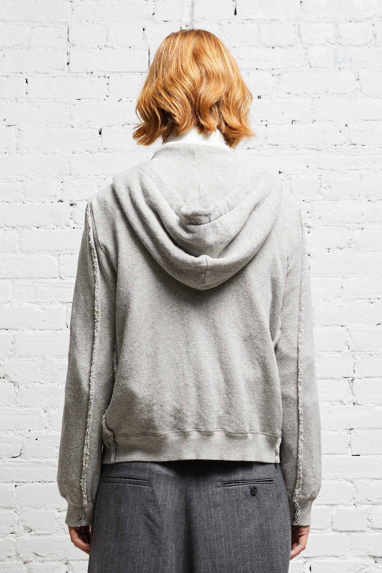 FLAT SLEEVE HOODIE HEATHER GREY R13