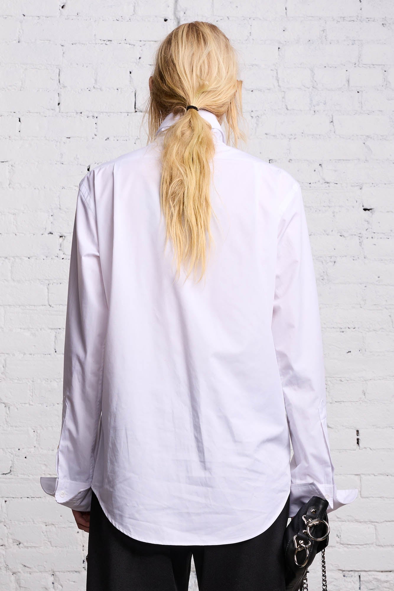 HIGH COLLAR BUTTON UP WHITE R13