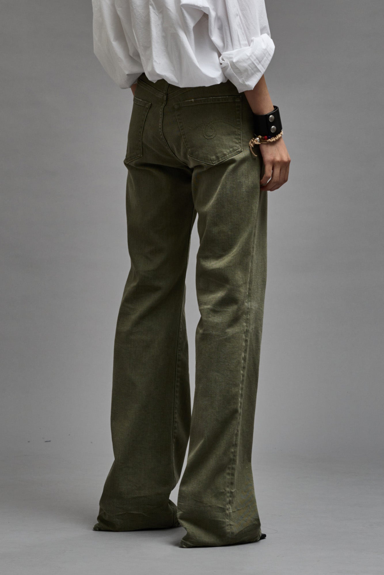 JANE JEAN OLIVE GREEN STRETCH R13