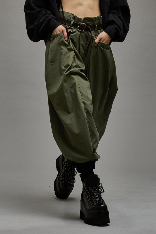 R13 Japanese Fabric Women's Drawstring Cropped Jogger Sweatpants Green -  Shop Linda's Stuff