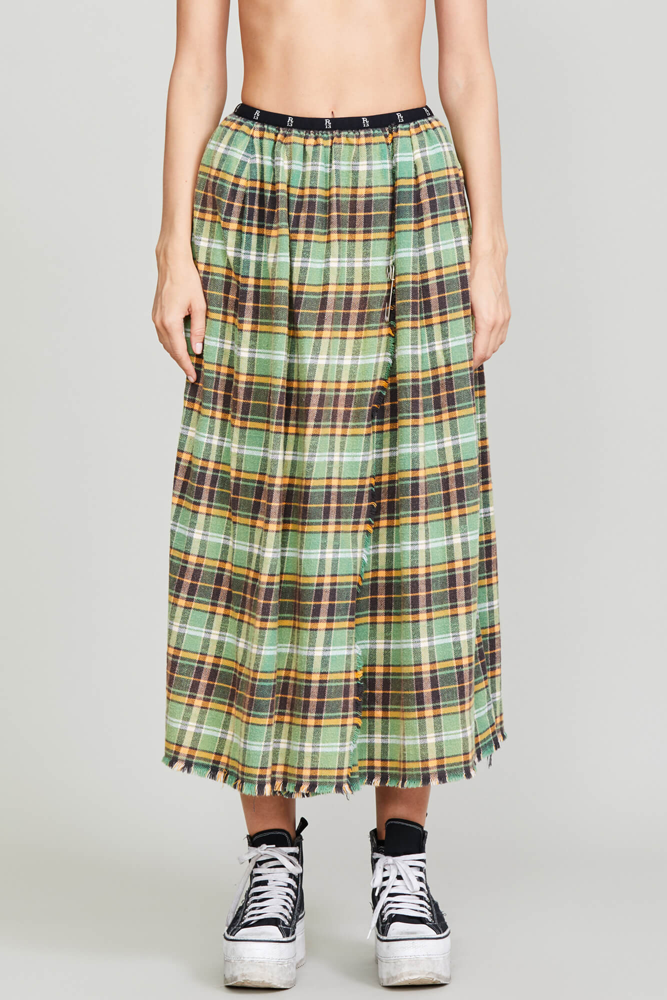 KILT SKIRT GREEN PLAID R13