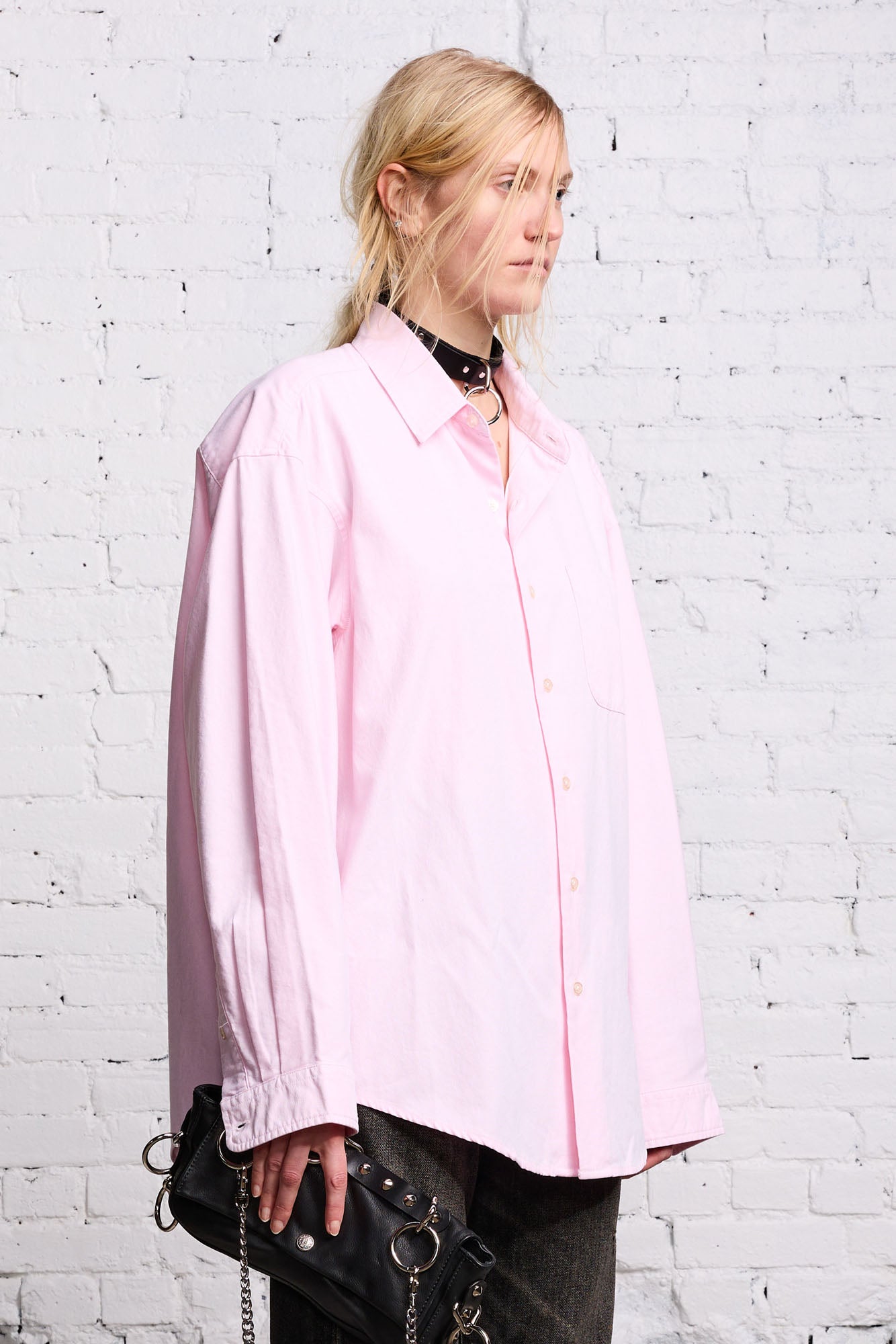 LONG SLEEVE BUTTON UP LIGHT PINK R13