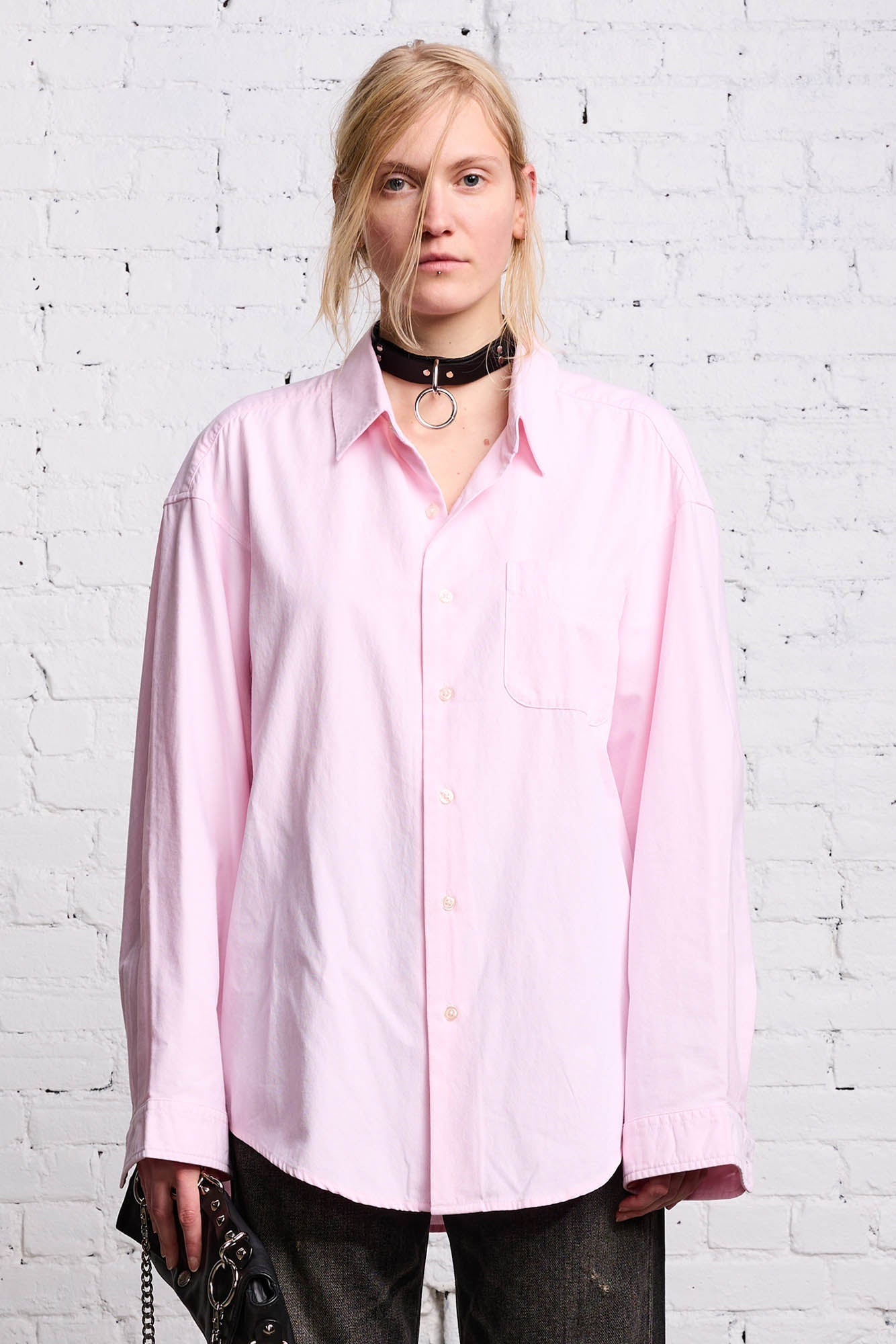 LONG SLEEVE BUTTON UP LIGHT PINK R13