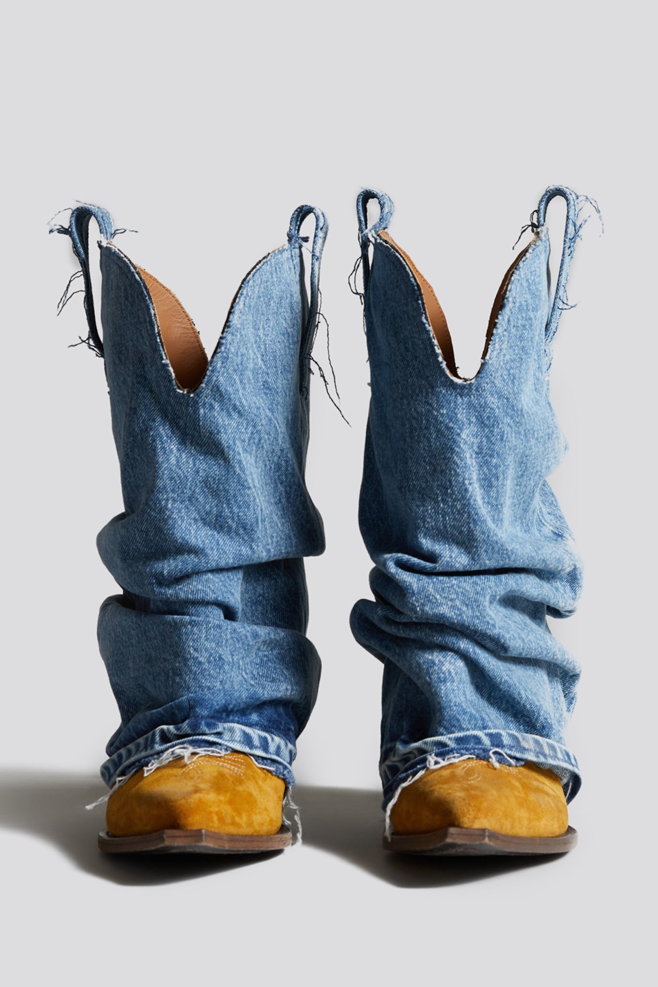 R13 denim cowboy store boots