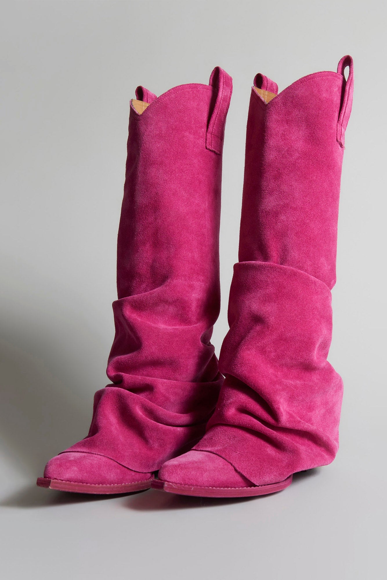 MID COWBOY BOOT - PINK SUEDE