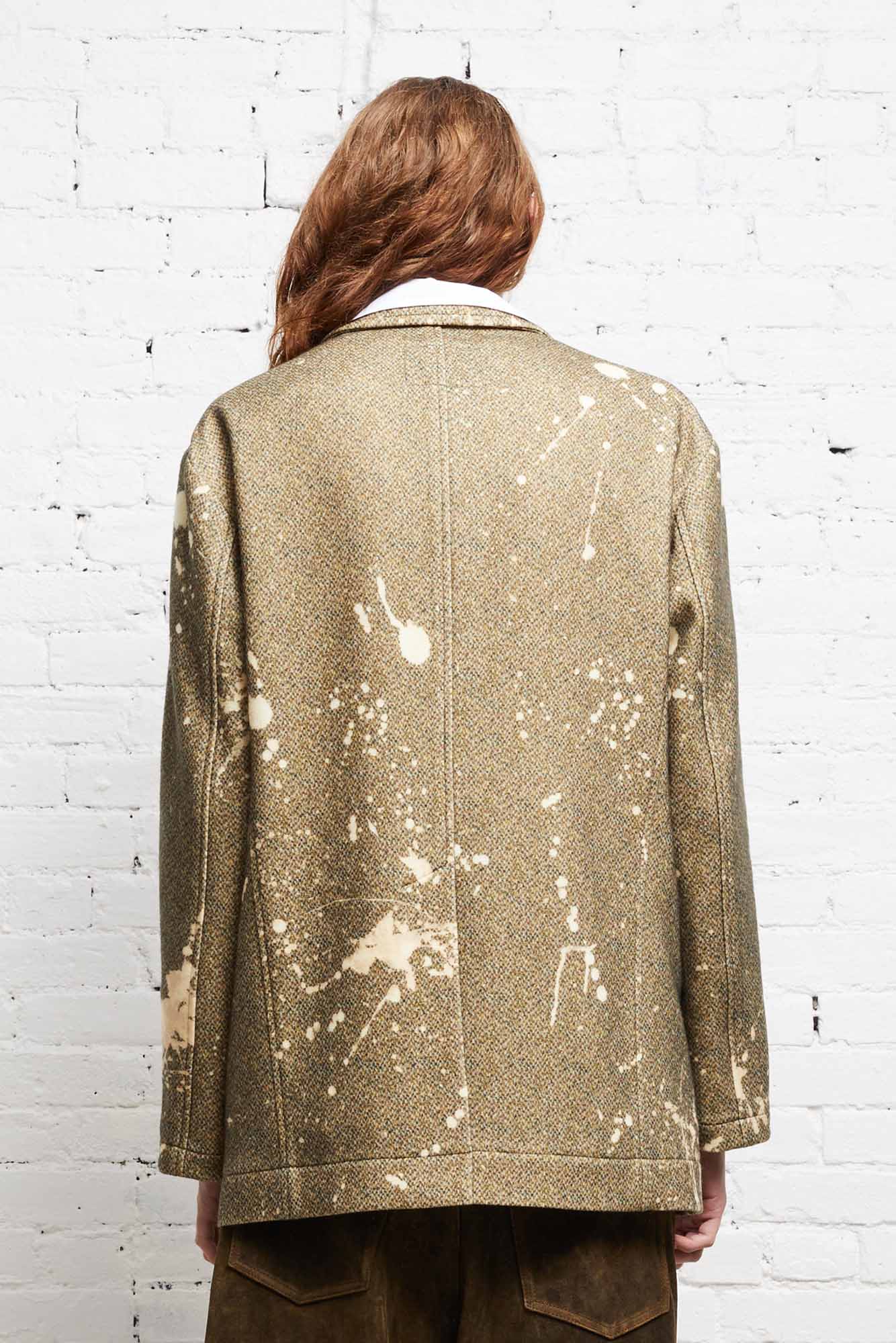 OVERSIZED RAGGED BLAZER TWEED PAINT SPLATTER R13