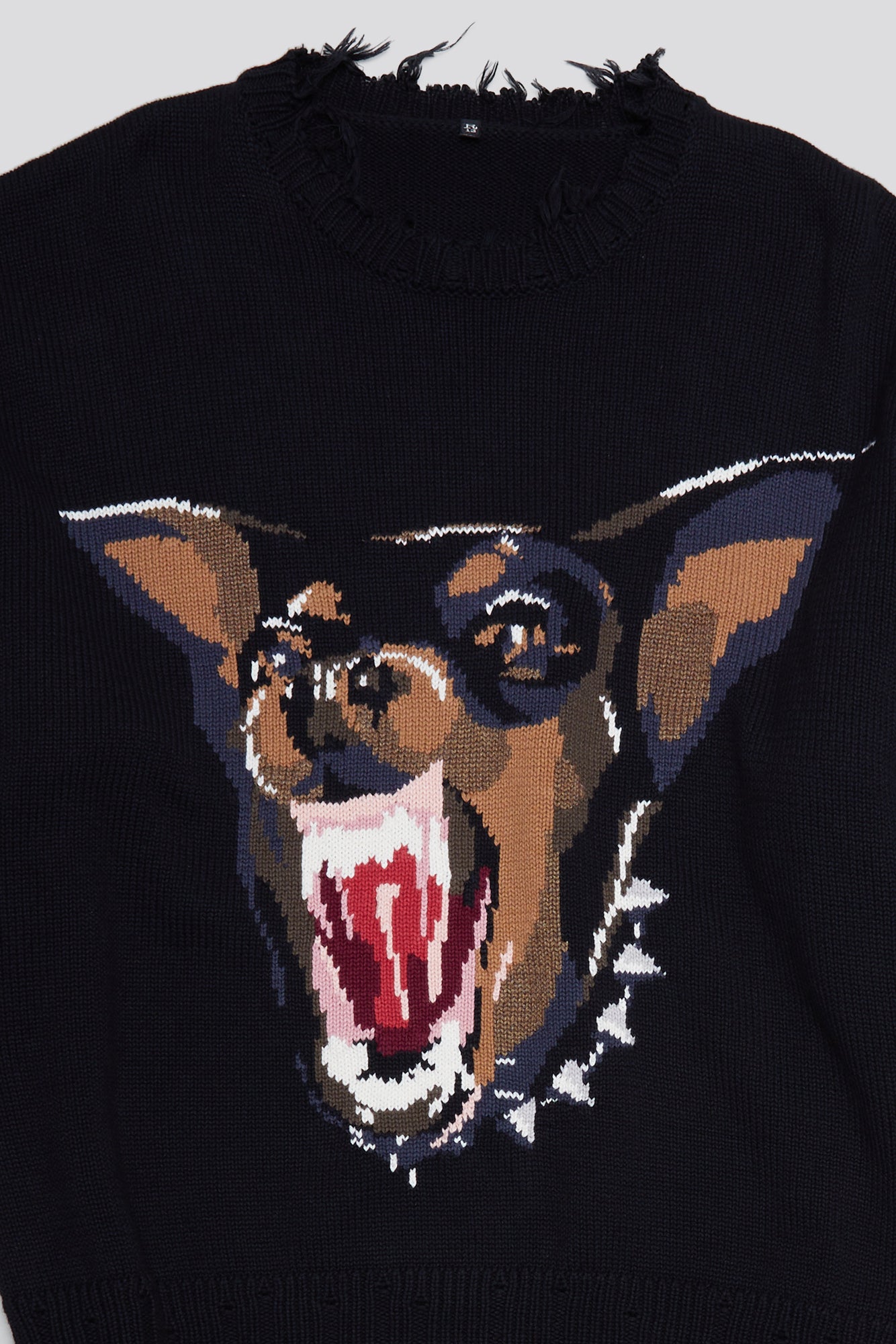 ANGRY CHIHUAHUA OVERSIZED SWEATER - BLACK - R13