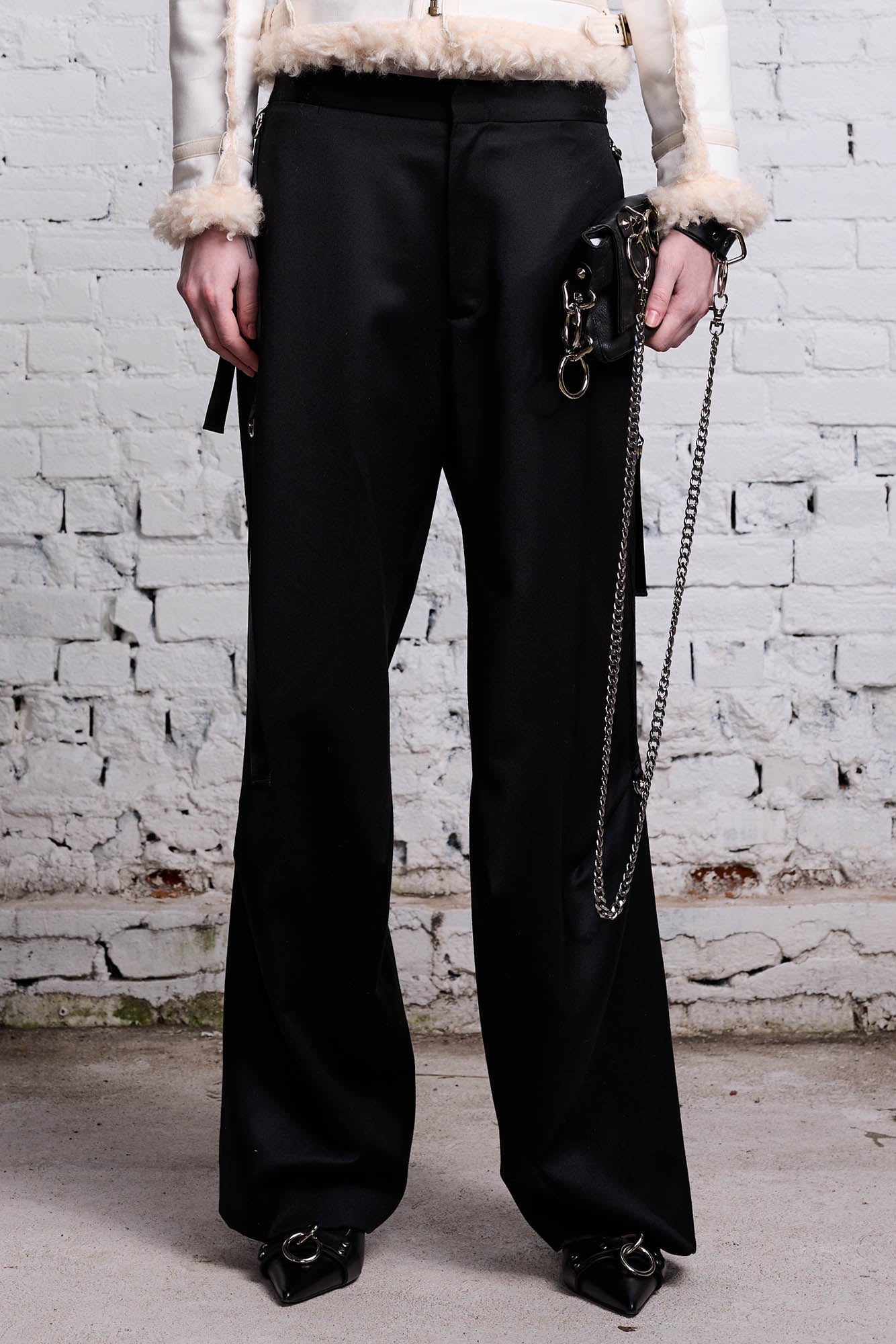 ARTICULATED TUXEDO TROUSER - BLACK - R13