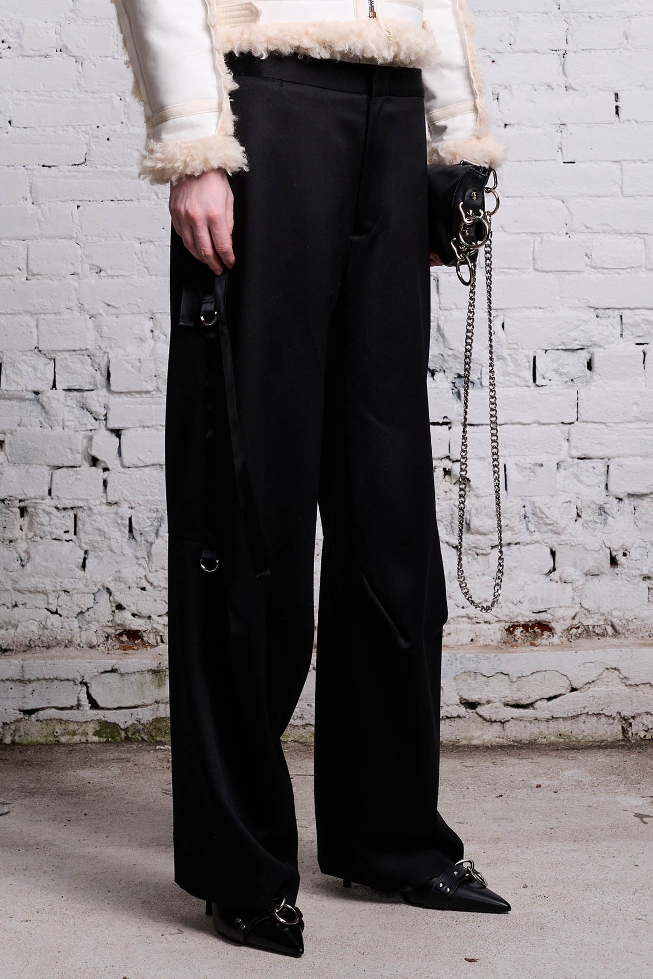 ARTICULATED TUXEDO TROUSER - BLACK - R13