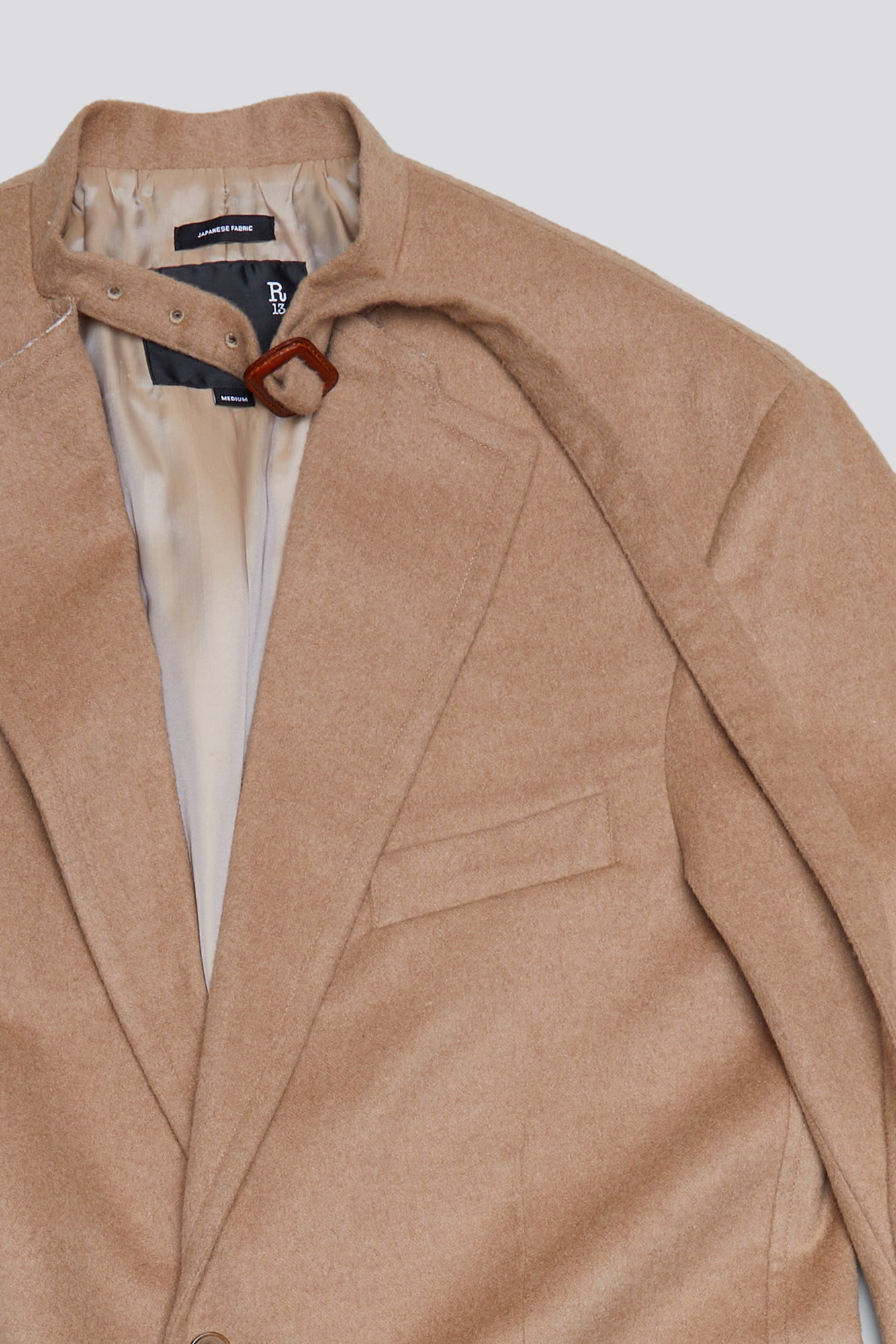 BELT COLLAR RAGGED BLAZER - CAMEL - R13