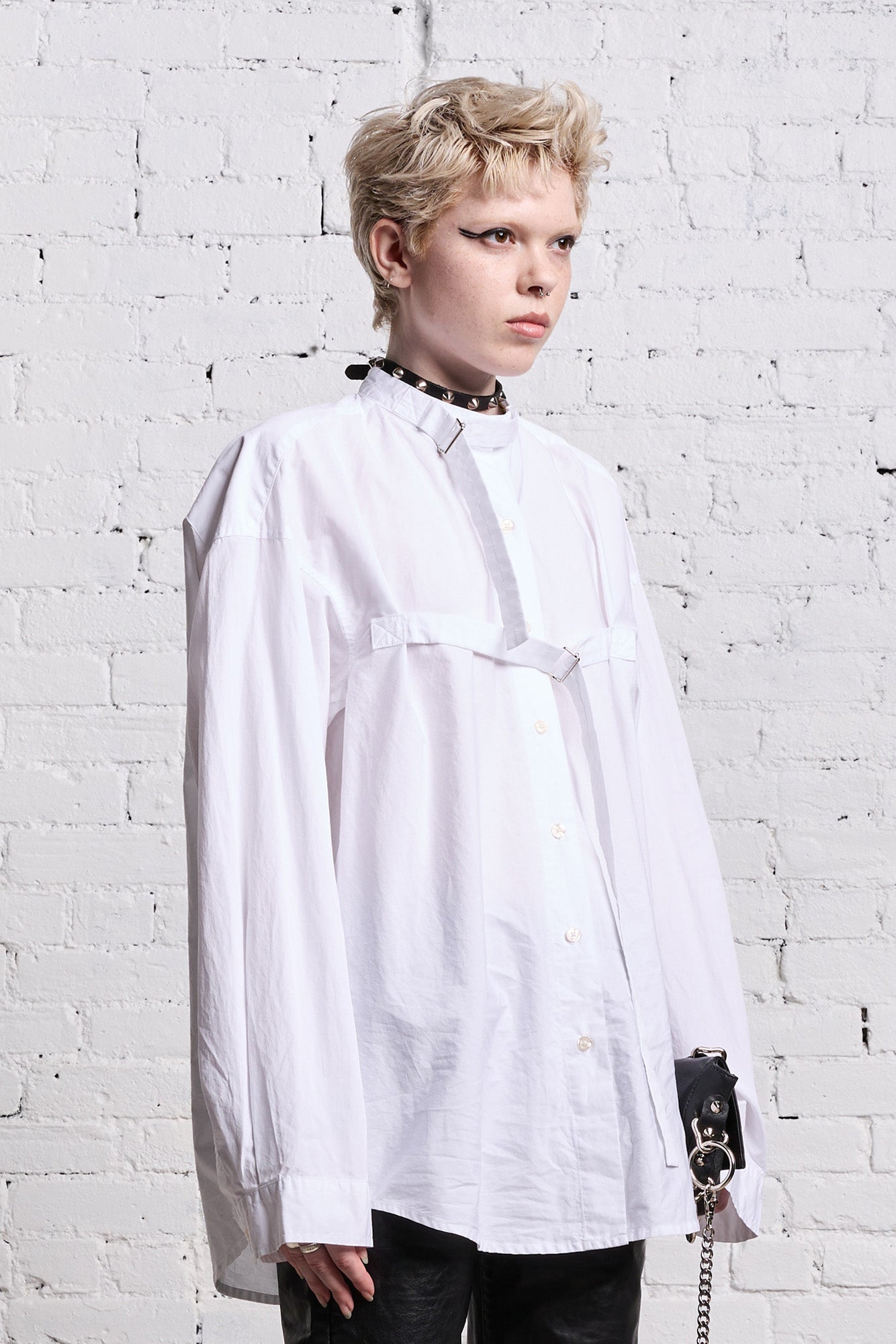 BELTED BUTTON-UP - WHITE - R13