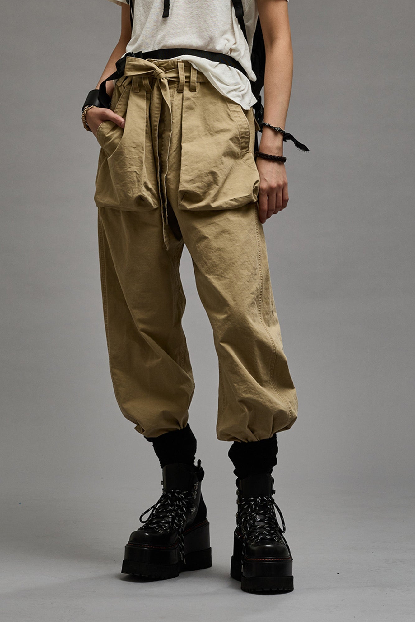 BELTED UTILITY PANT - KHAKI RIPSTOP - R13