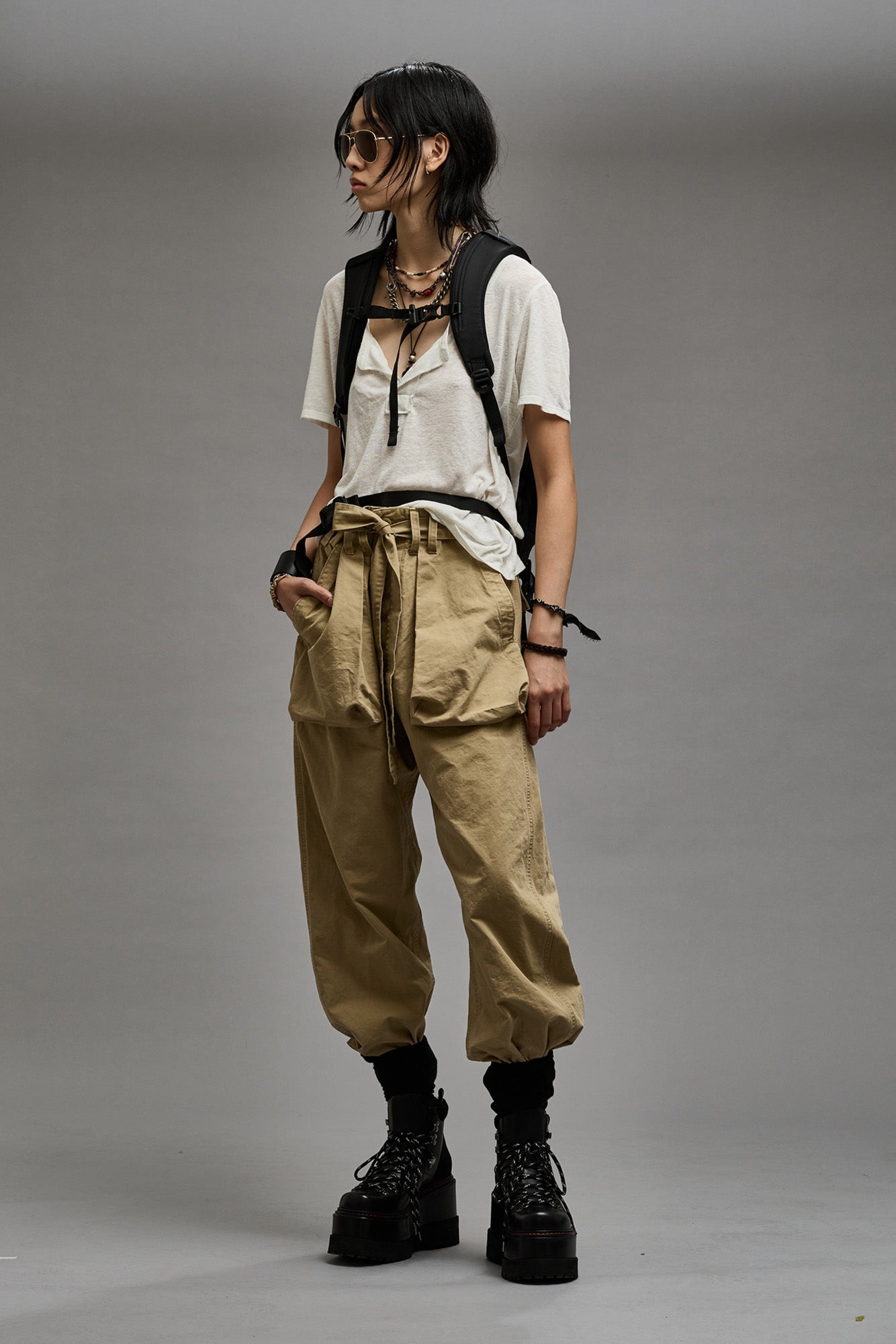 BELTED UTILITY PANT - KHAKI RIPSTOP - R13