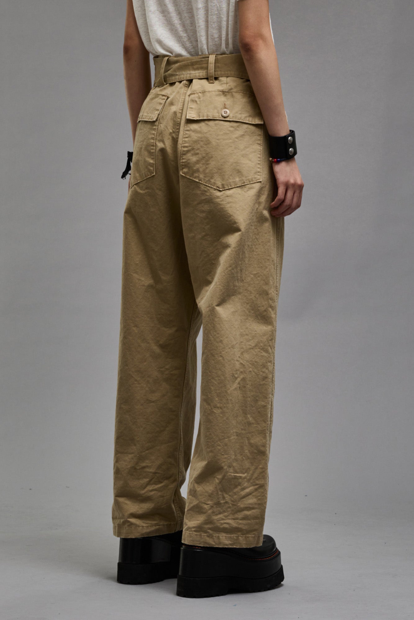 BELTED UTILITY PANT - KHAKI RIPSTOP - R13