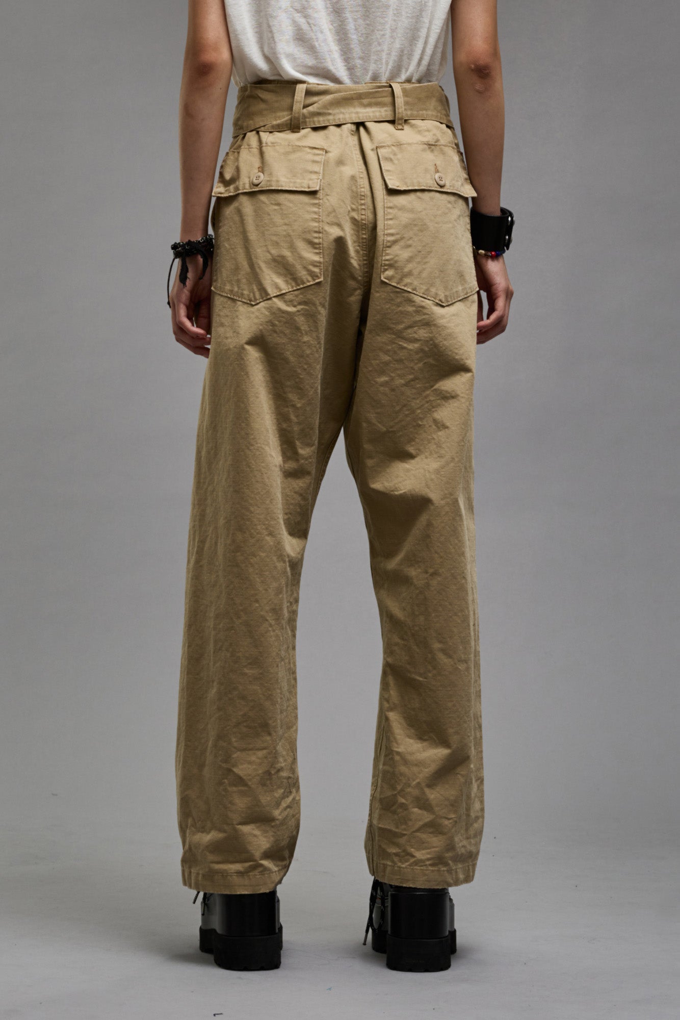 BELTED UTILITY PANT - KHAKI RIPSTOP - R13