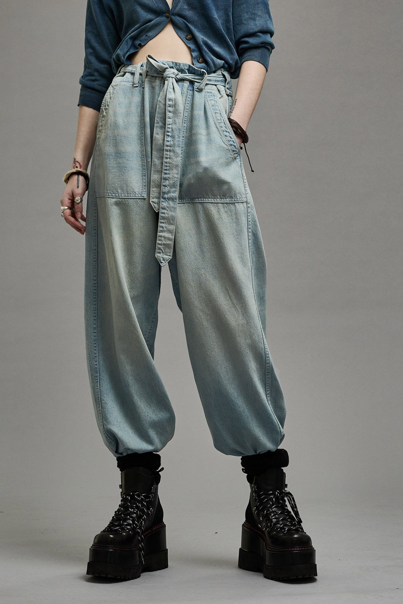 BELTED VENTI UTILITY PANT - LENNON BLUE - R13