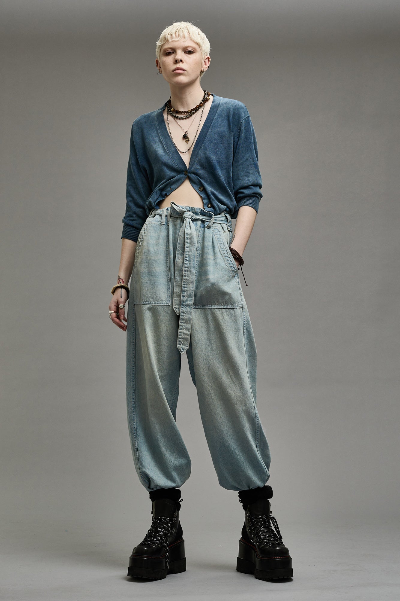 BELTED VENTI UTILITY PANT - LENNON BLUE - R13