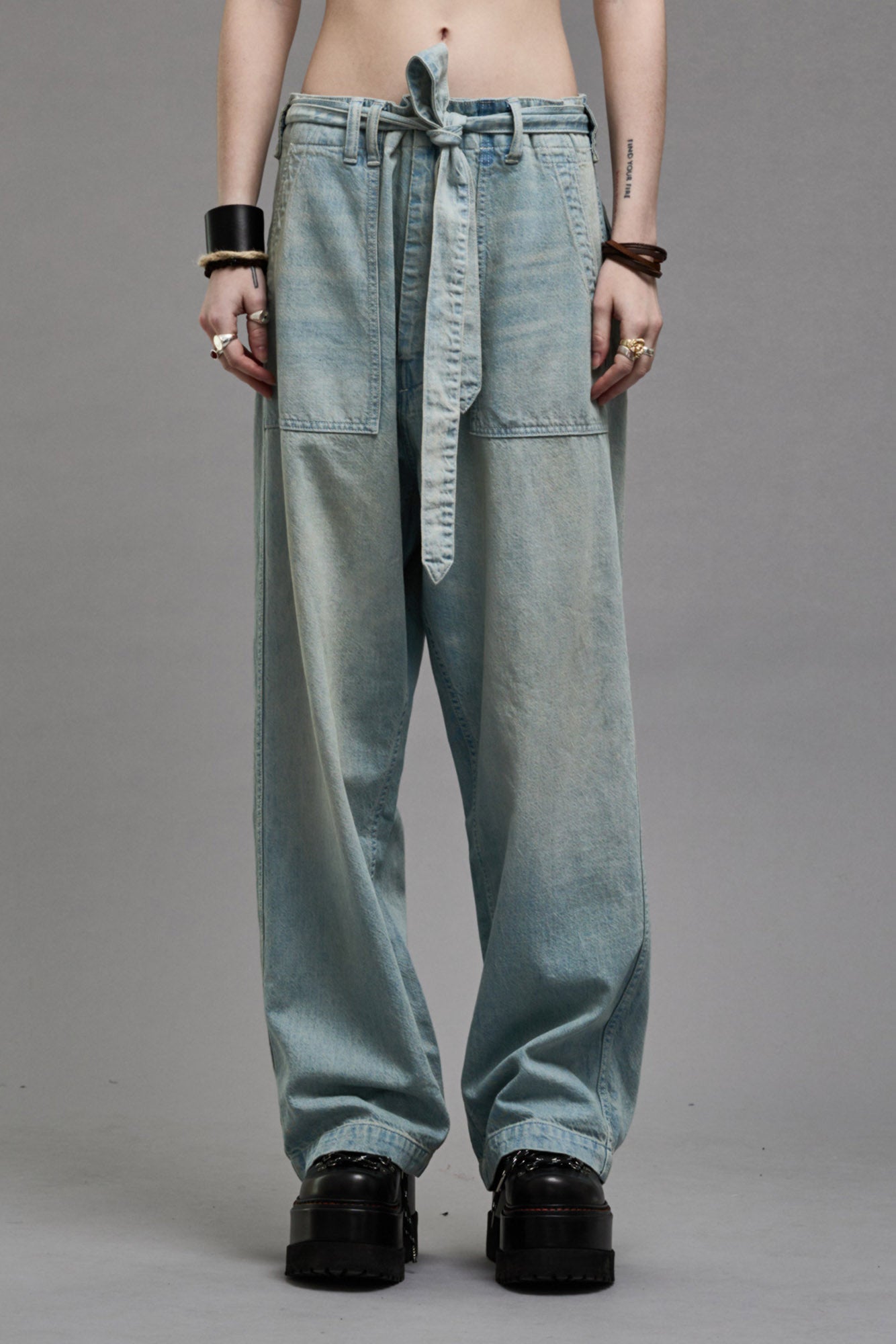 BELTED VENTI UTILITY PANT - LENNON BLUE - R13