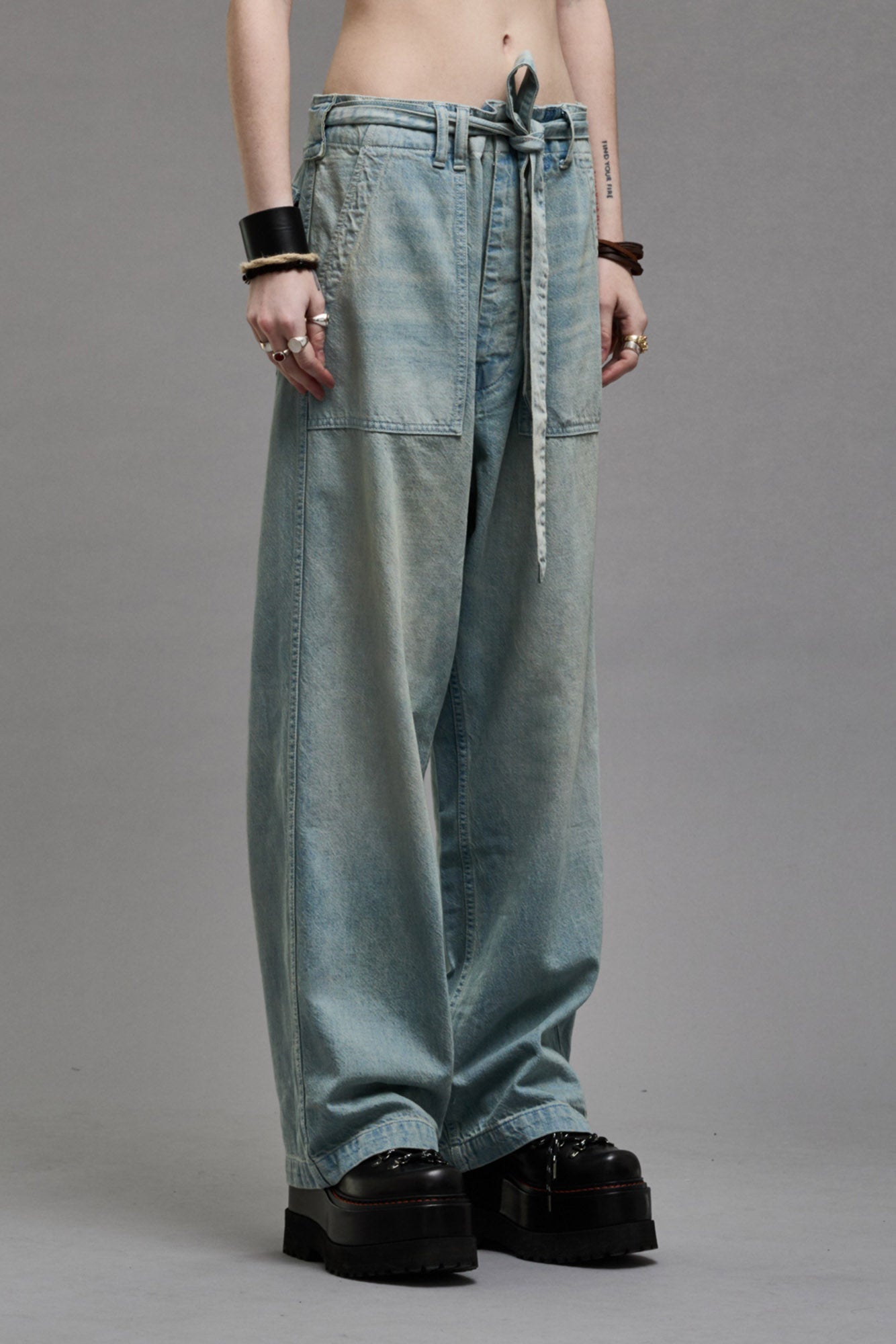 BELTED VENTI UTILITY PANT - LENNON BLUE - R13