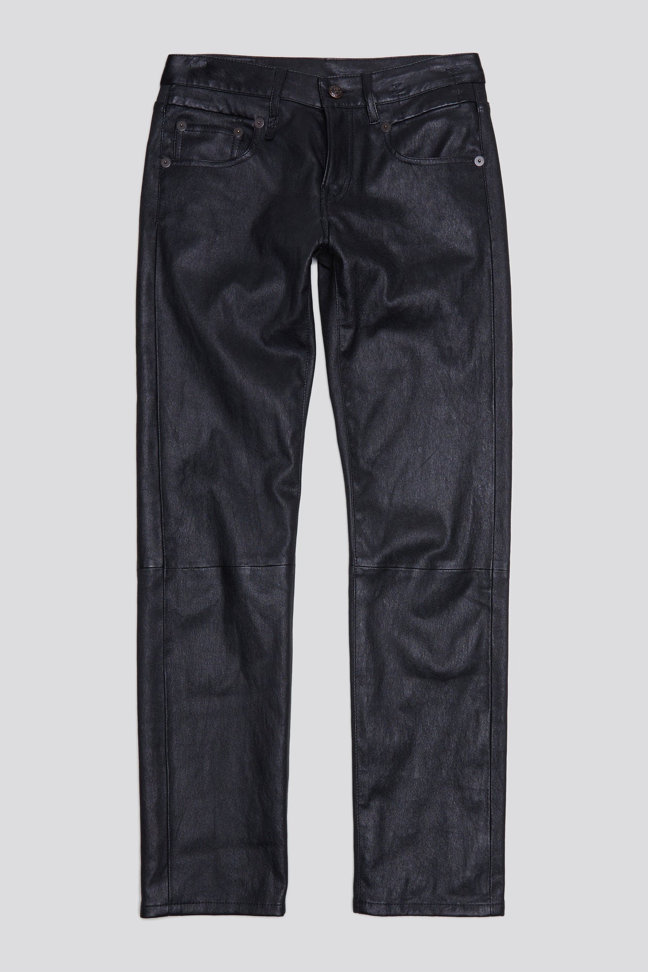 BOY STRAIGHT LEATHER PANT - BLACK - R13