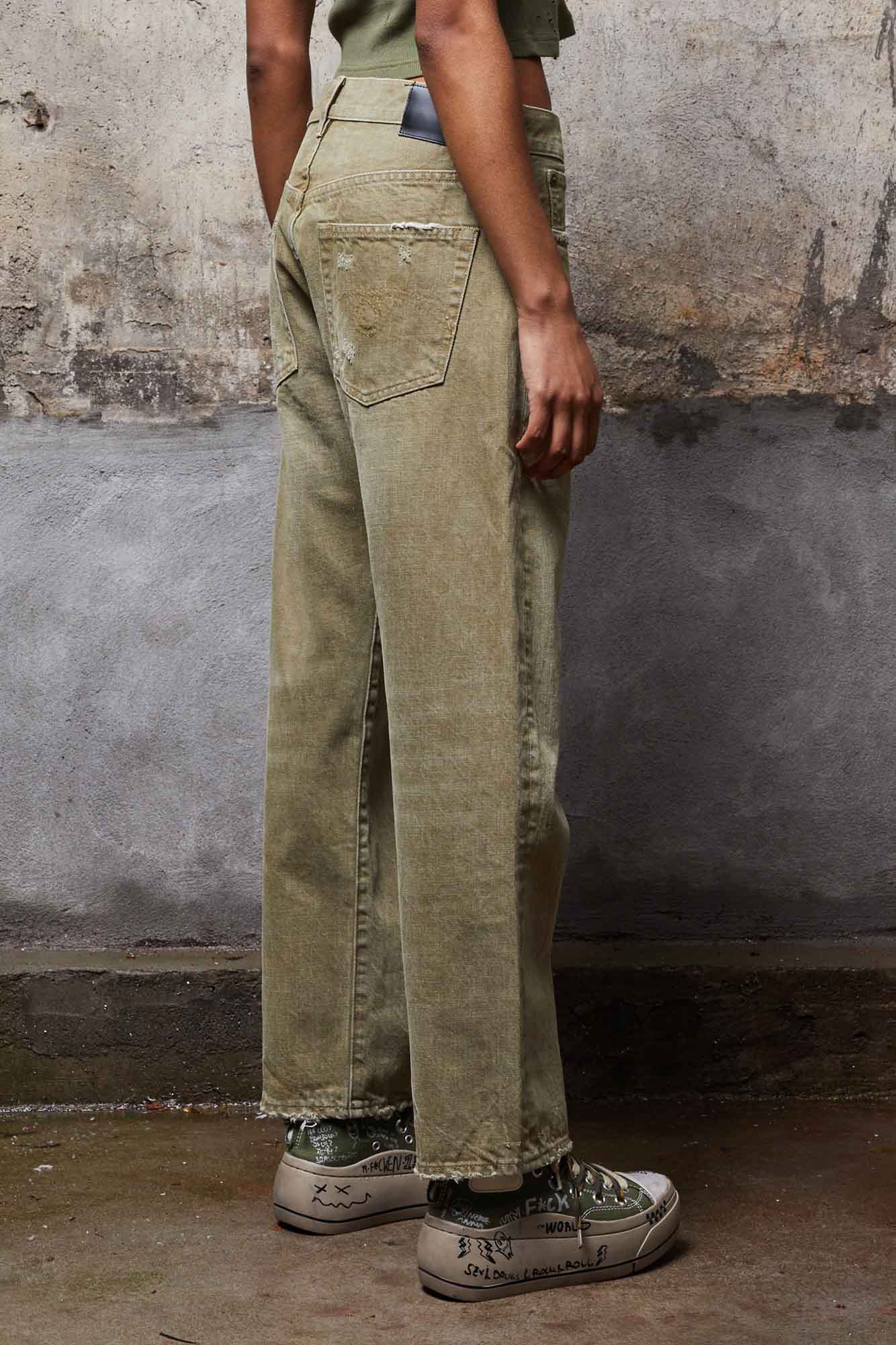 BOYFRIEND JEAN - MOSS GREEN - R13