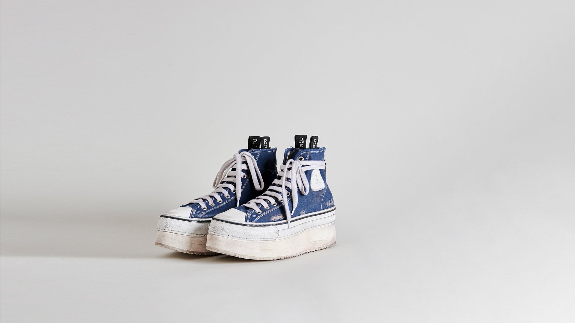 Platform High Top Sneakers - Navy | R13 Denim