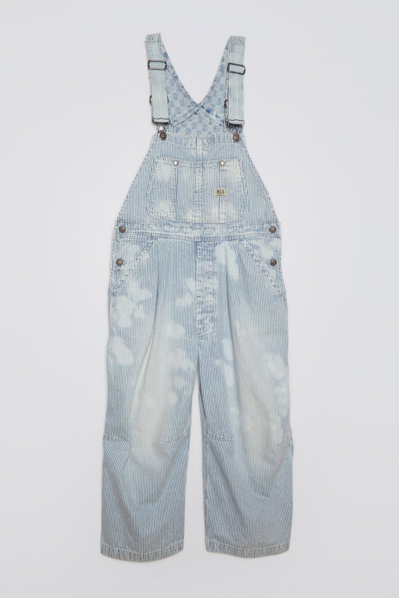 CROPPED DOUBLE BIB OVERALL - HICKORY CHECKERBOARD - R13