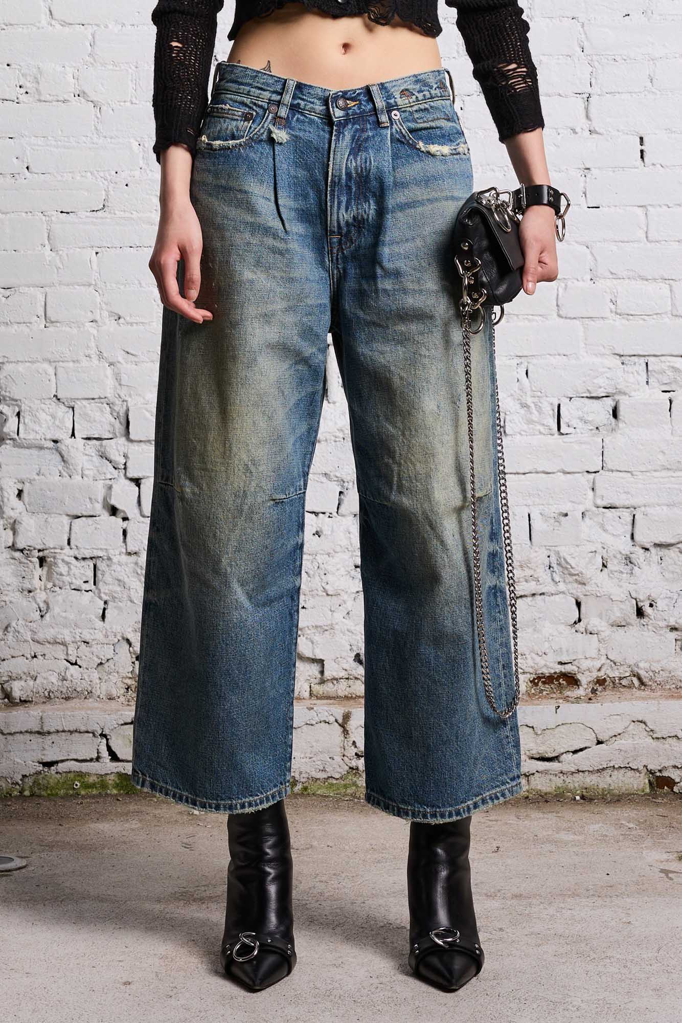 CROPPED WIDE LEG JEAN - CLINTON BLUE - R13