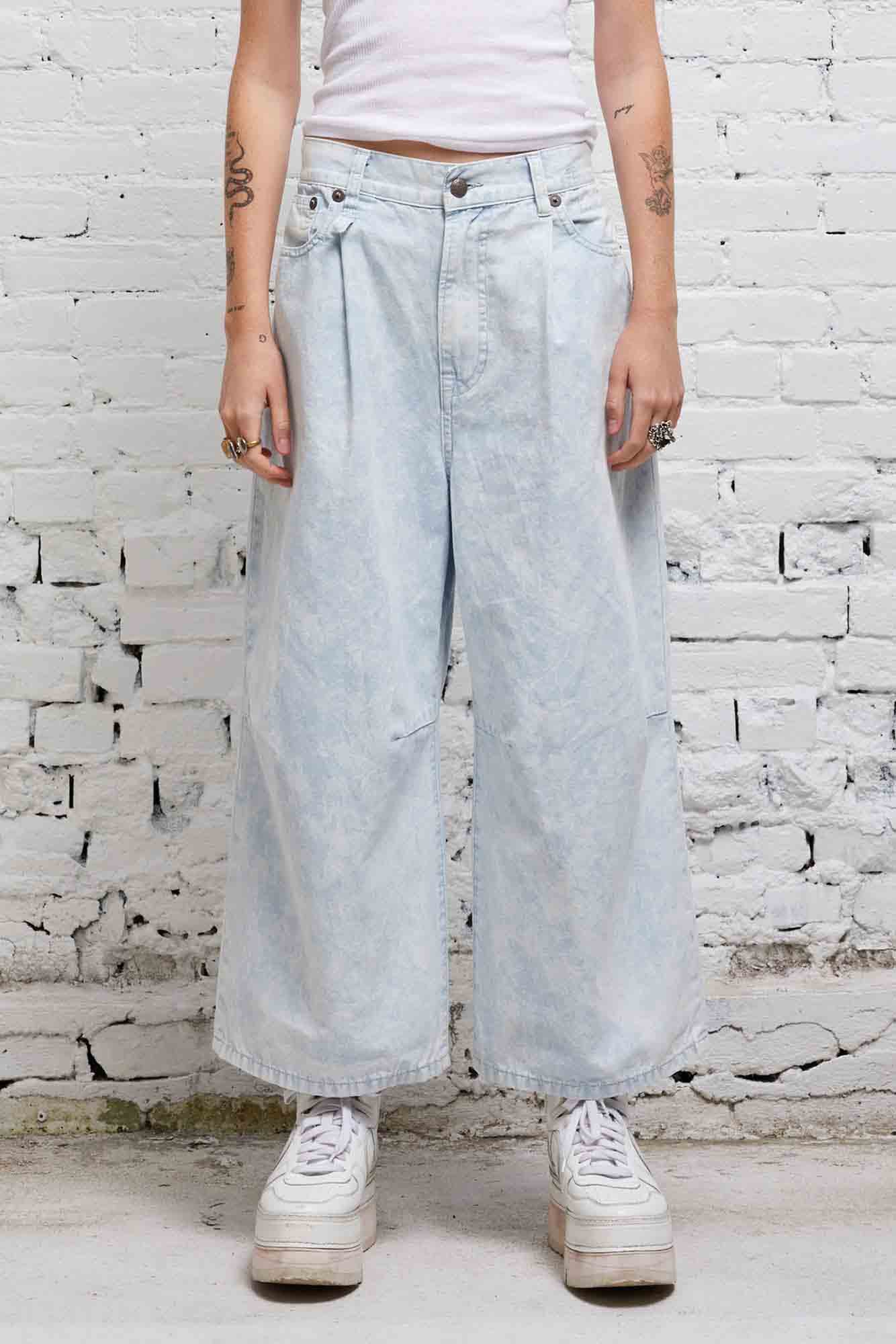 CROPPED WIDE LEG JEAN - CLOUDY BLUE - R13