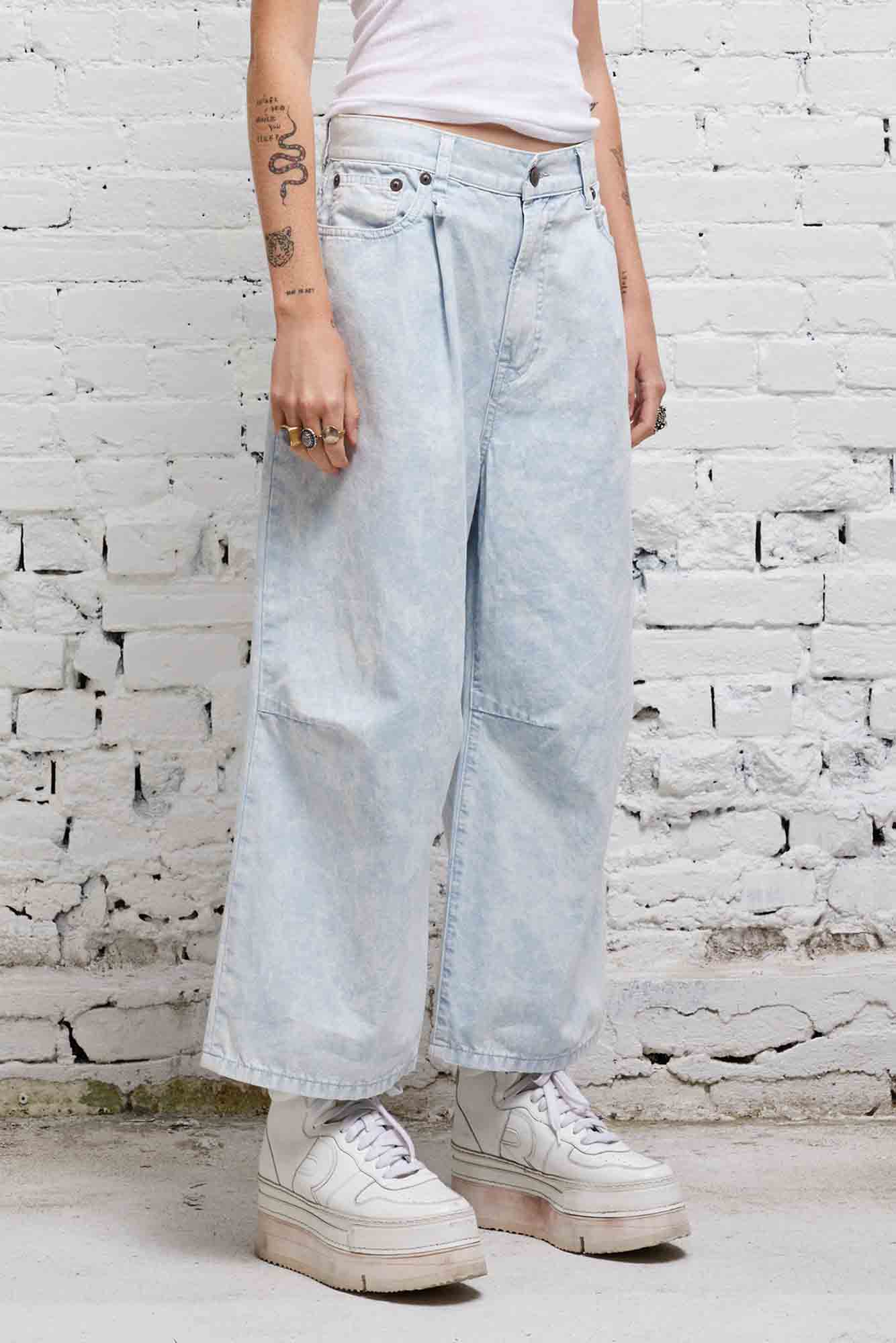 CROPPED WIDE LEG JEAN - CLOUDY BLUE - R13