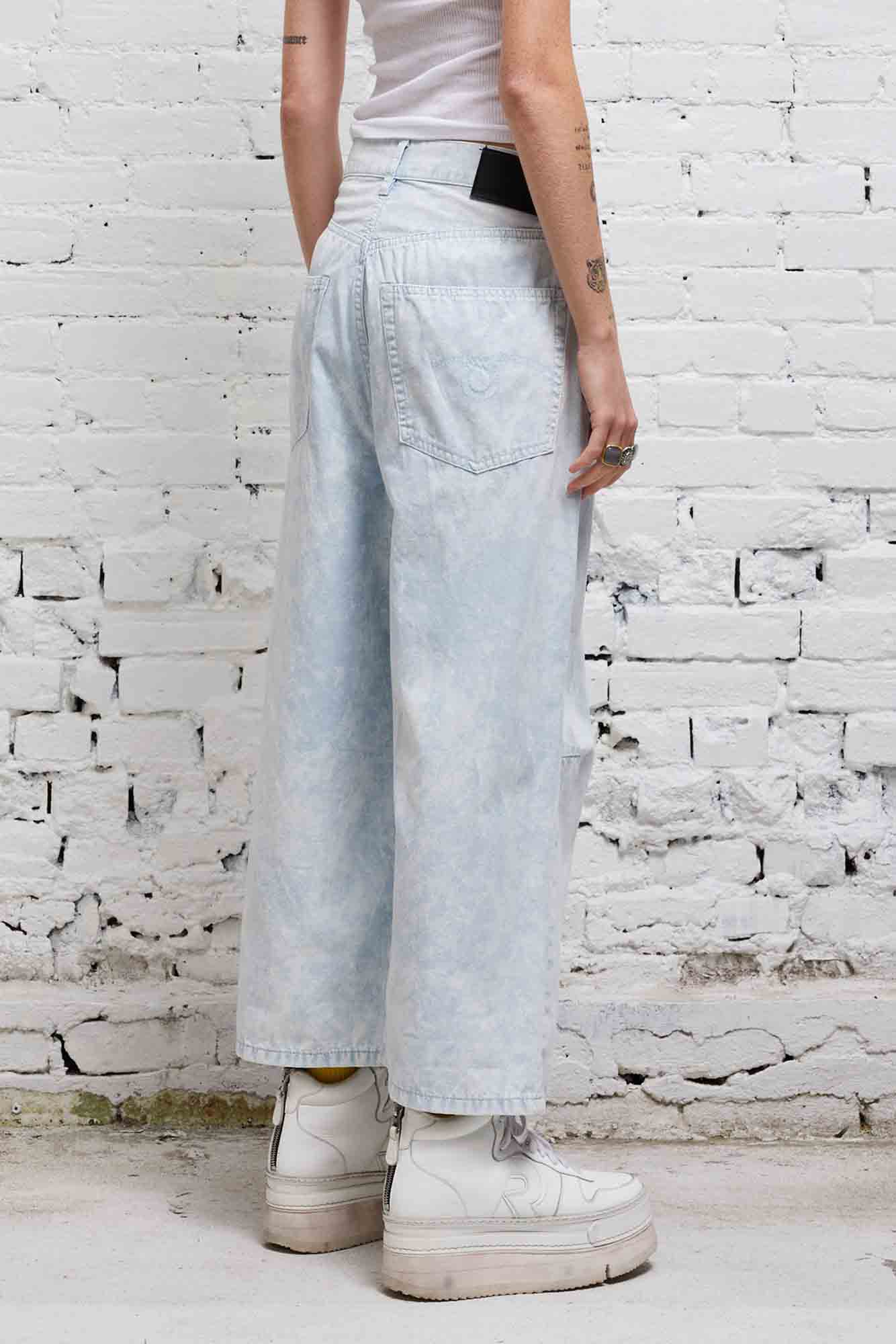 CROPPED WIDE LEG JEAN - CLOUDY BLUE - R13