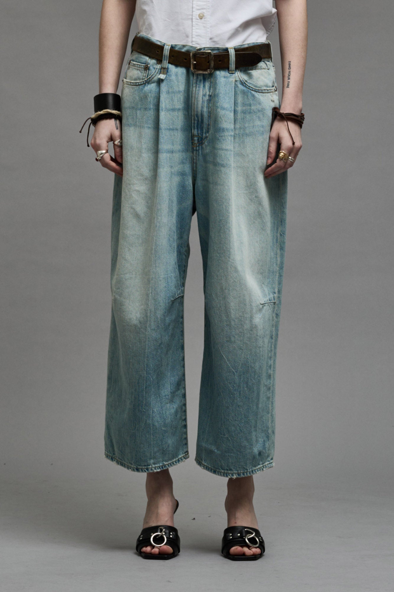 CROPPED WIDE LEG JEAN - TONI BLUE - R13