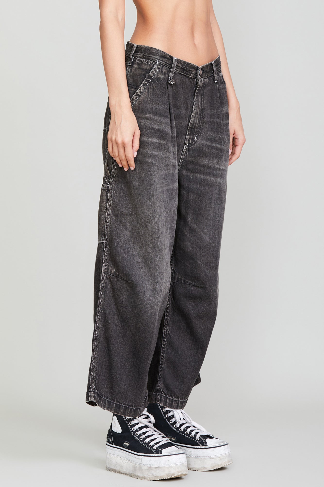 CROPPED WIDELEG CARPENTER PANT - ELLERY BLACK - R13